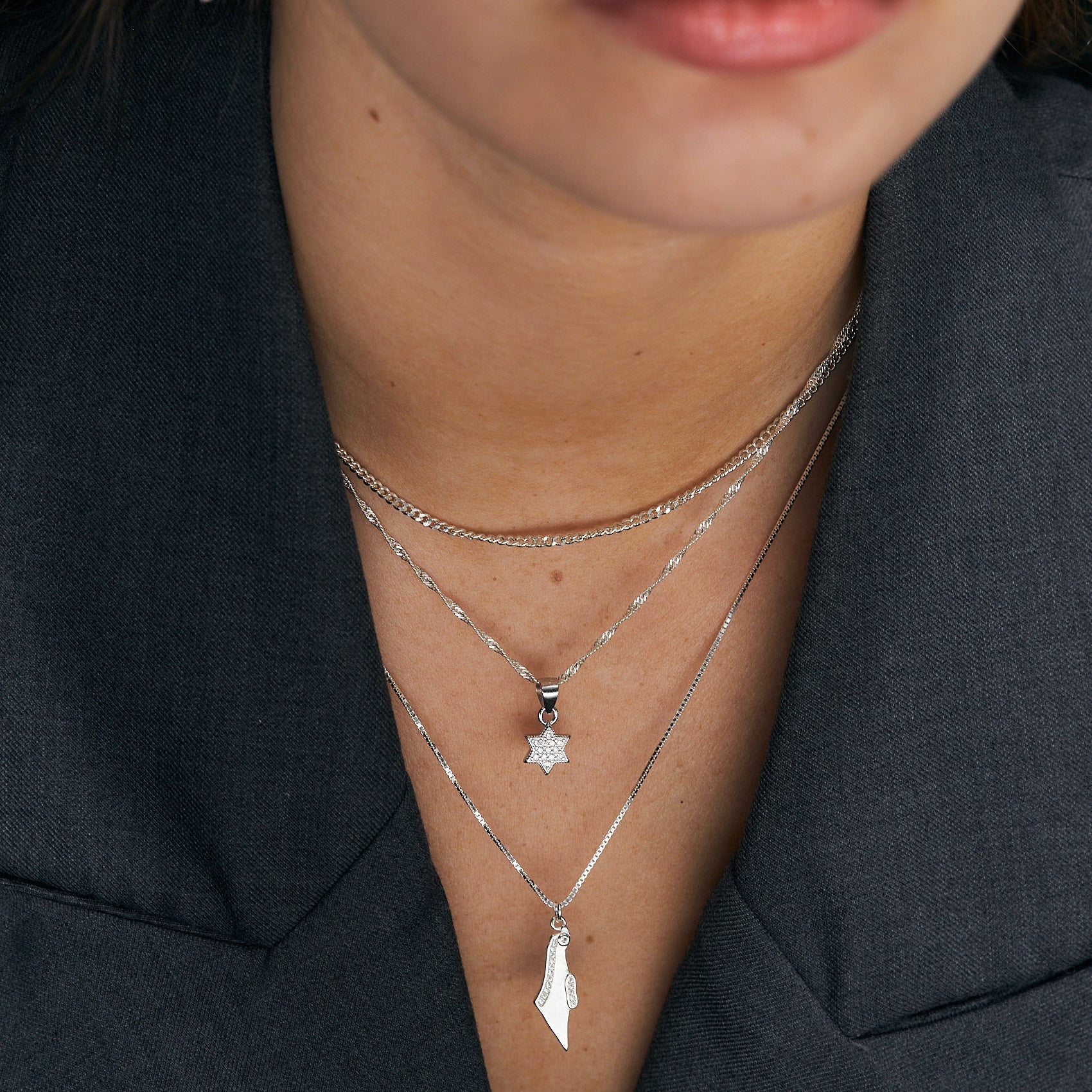 925 שרשרת ישראל כסף