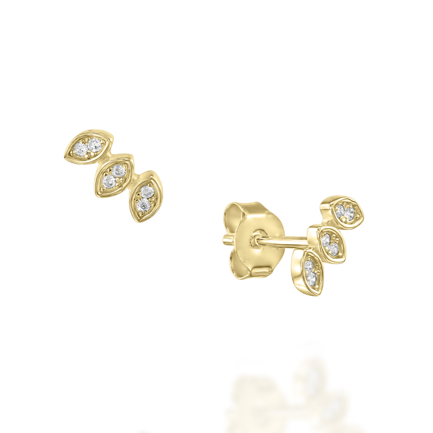 עגילי פלור ציפוי זהב