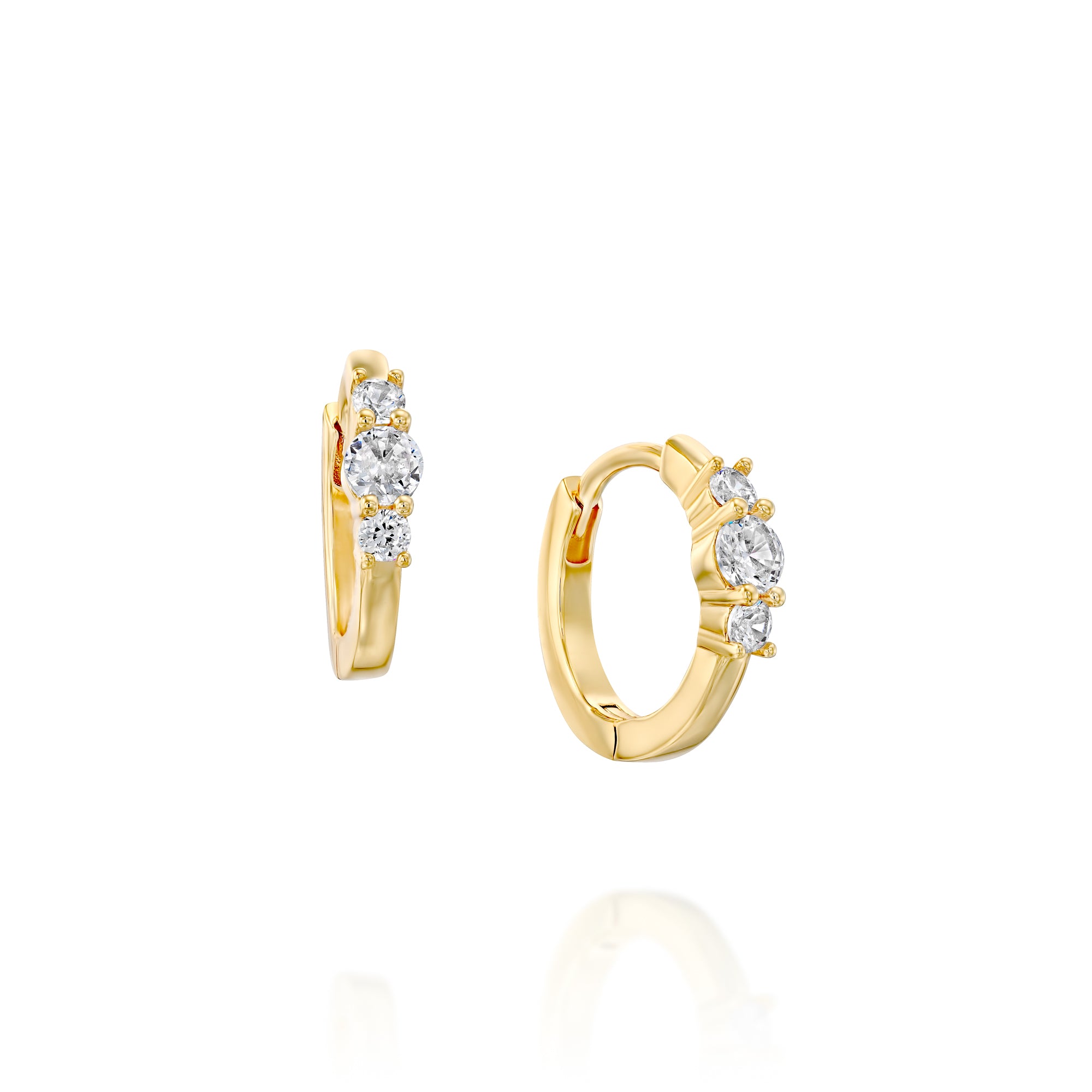 עגילי סברינה ציפוי זהב