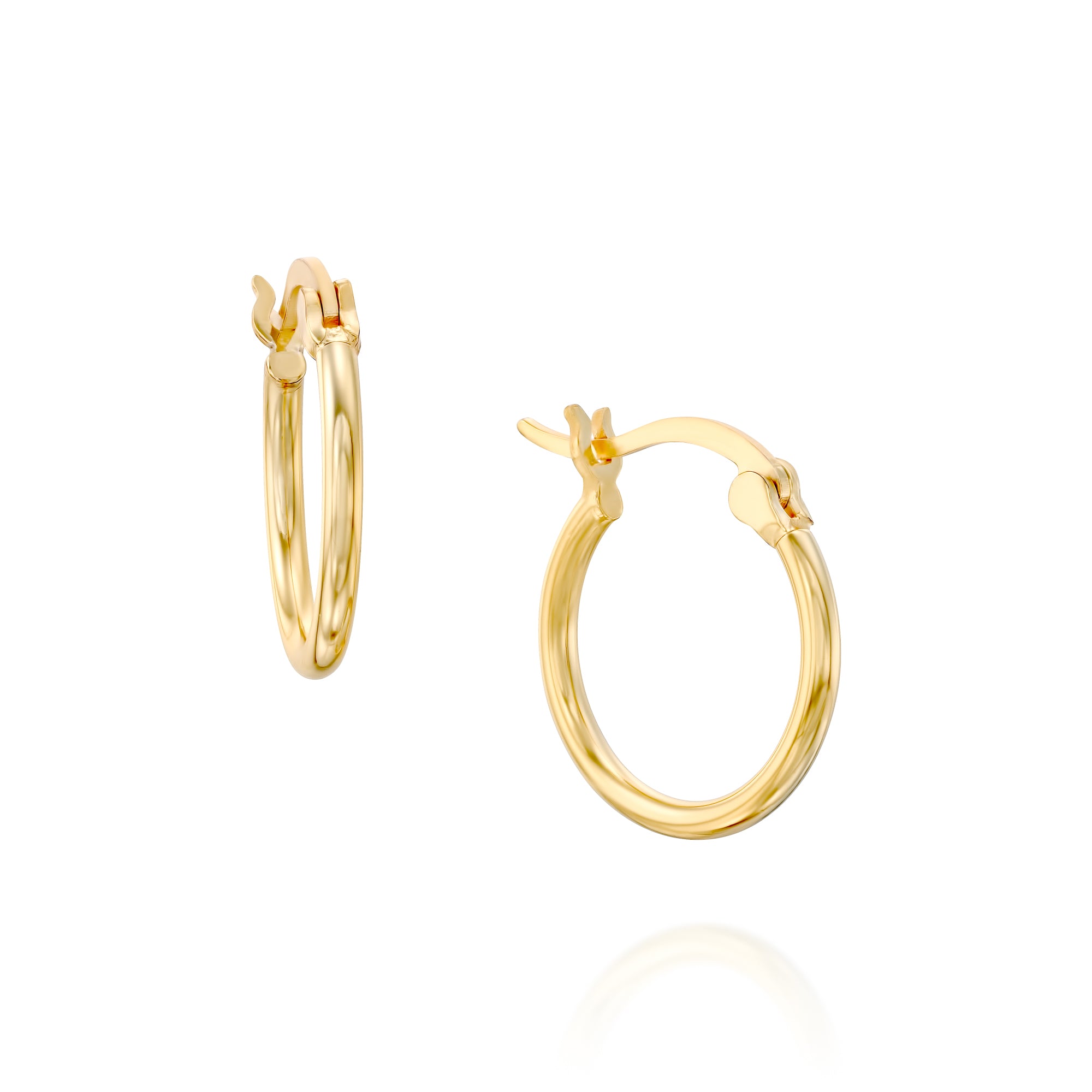 עגילי חישוק רומי (S) ציפוי זהב