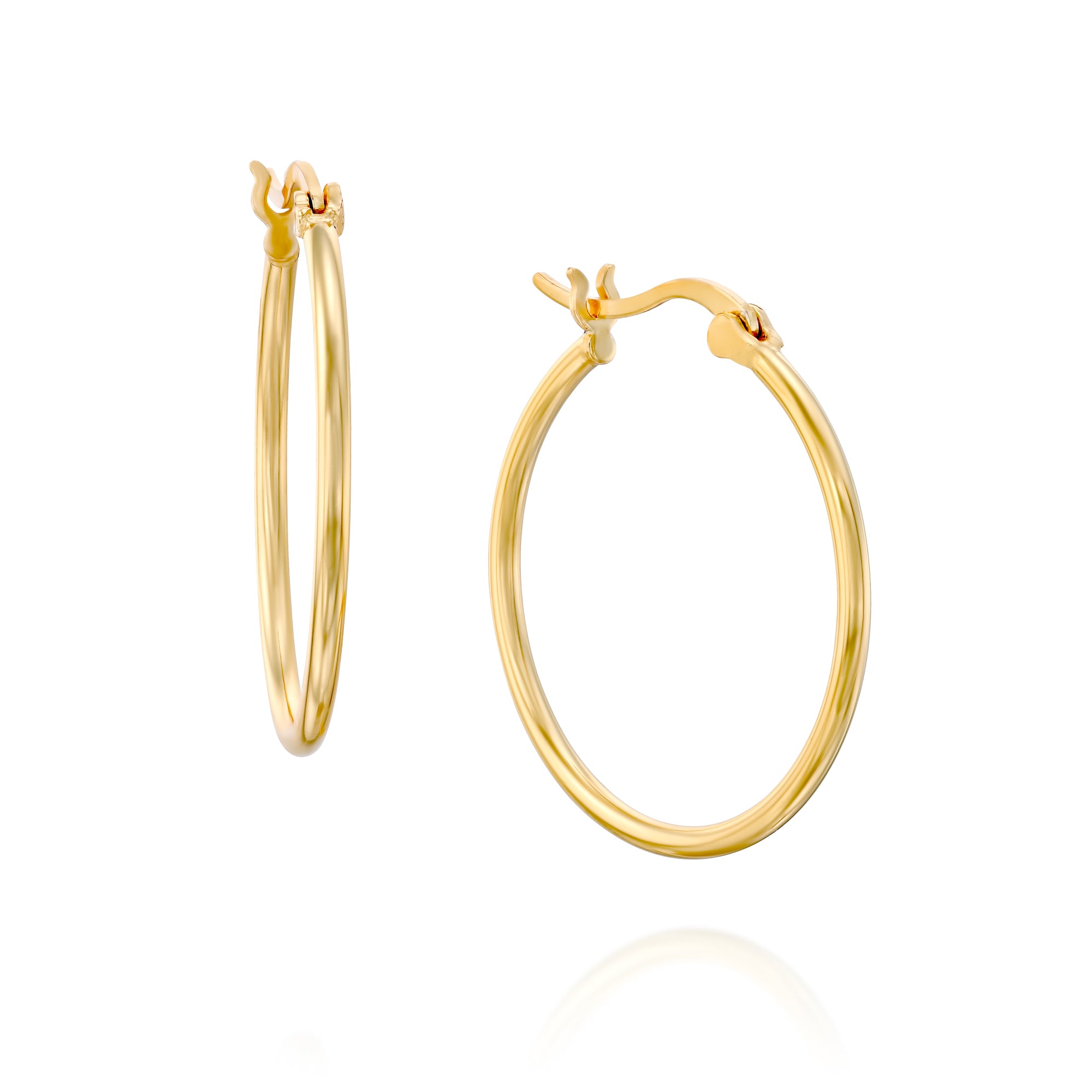 עגילי חישוק רומי (L) ציפוי זהב