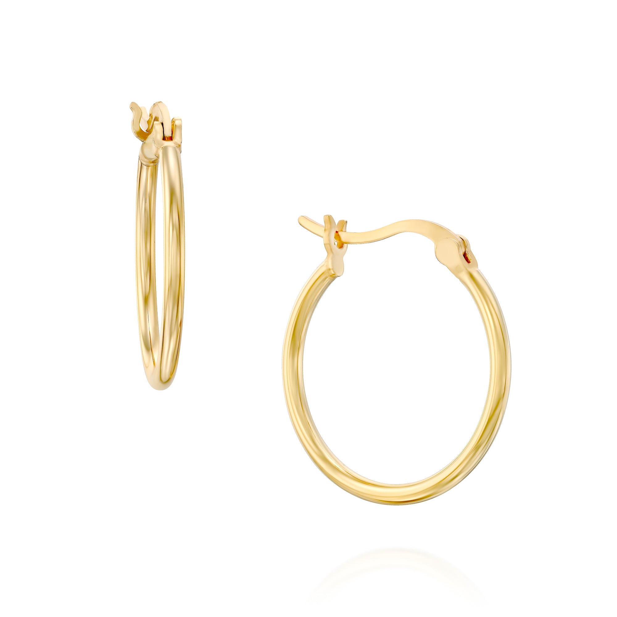 עגילי חישוק רומי (M) ציפוי זהב