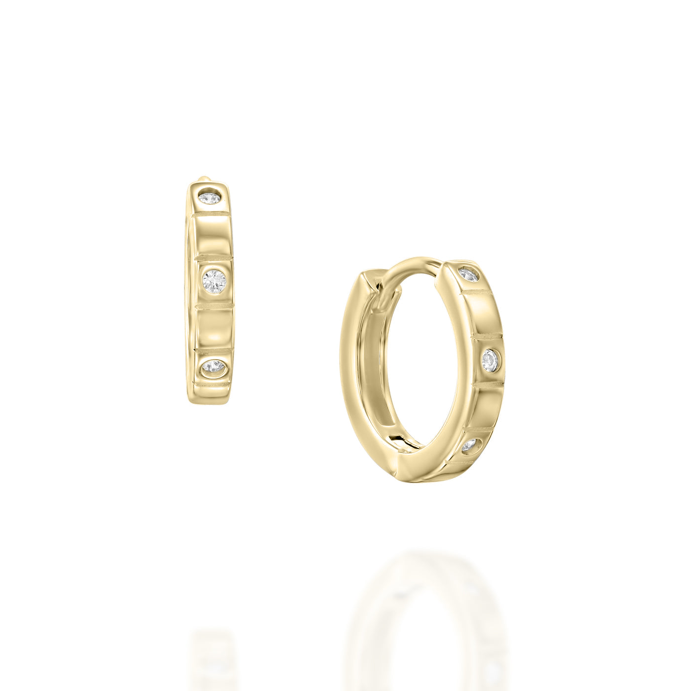 עגילי סולדד ציפוי זהב