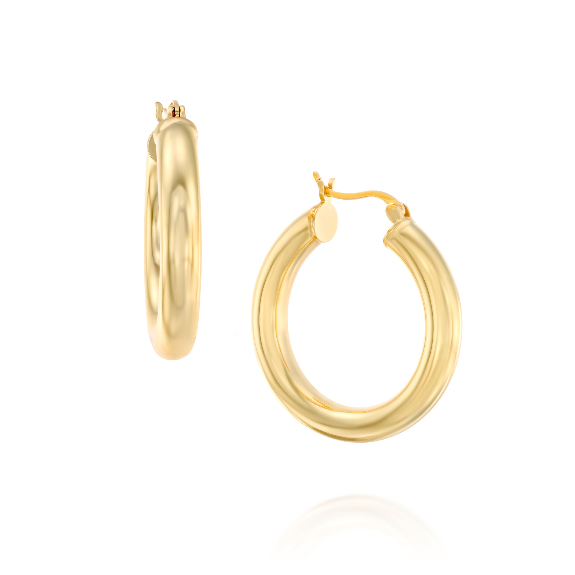 עגילי חישוק אמיליה (L) ציפוי זהב