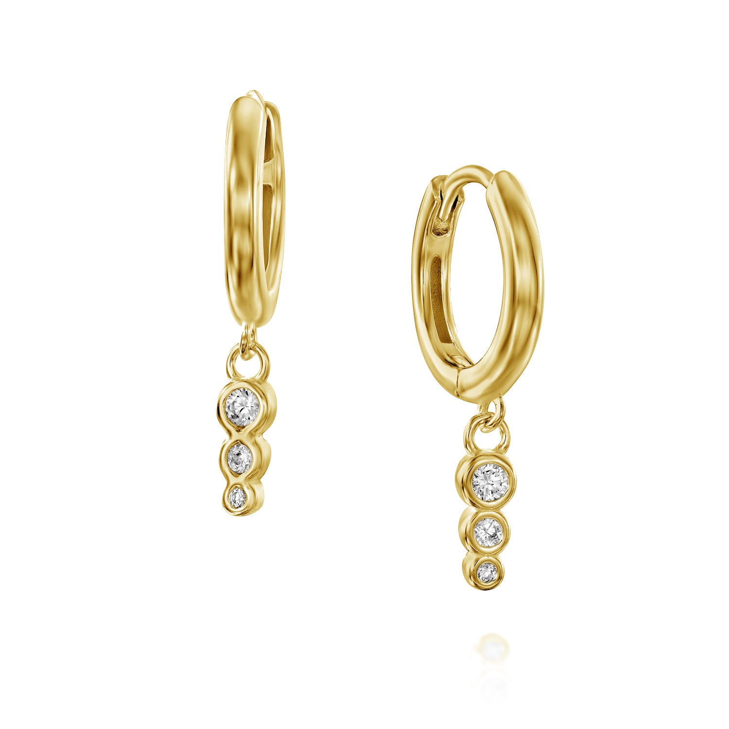 עגילי באבלס ציפוי זהב