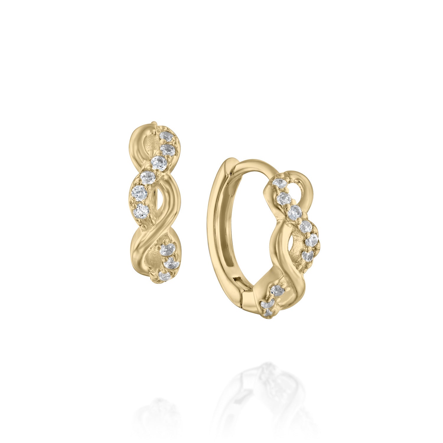 עגילי אינפיניטי ציפוי זהב