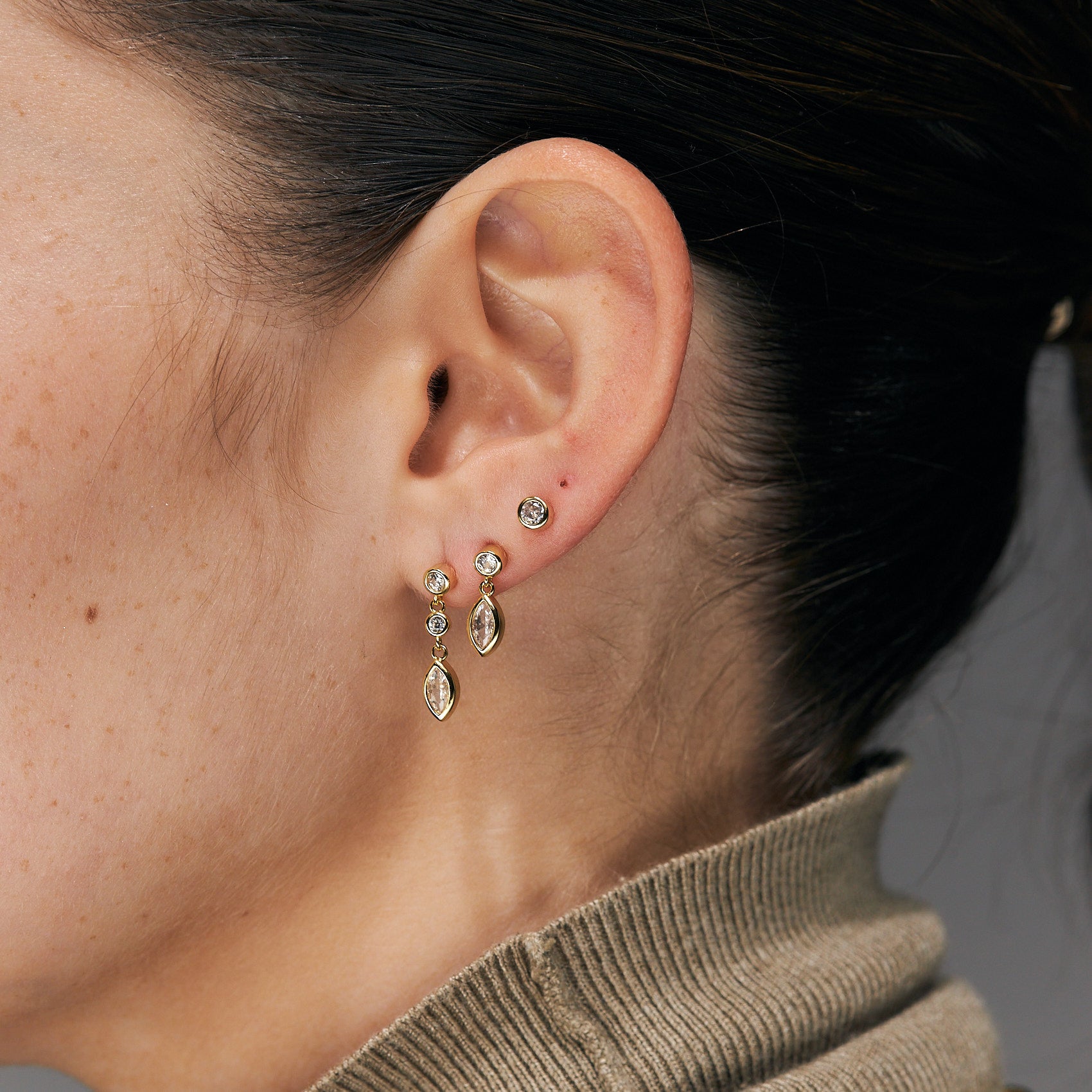 עגילי ג'יין ציפוי זהב