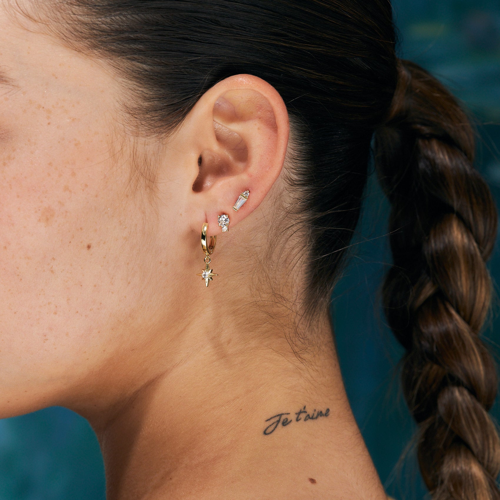 עגילי אריאל ציפוי זהב