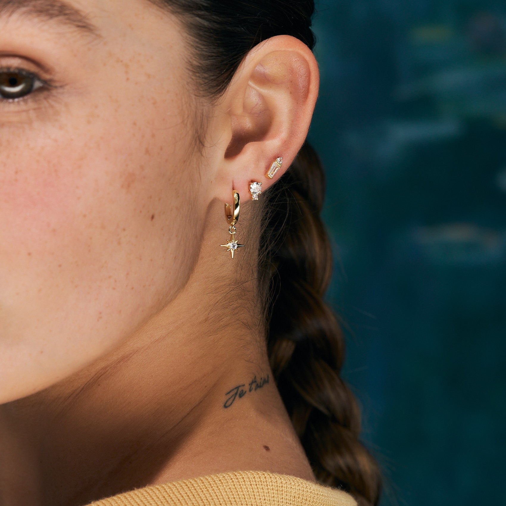 עגילי אריאל ציפוי זהב