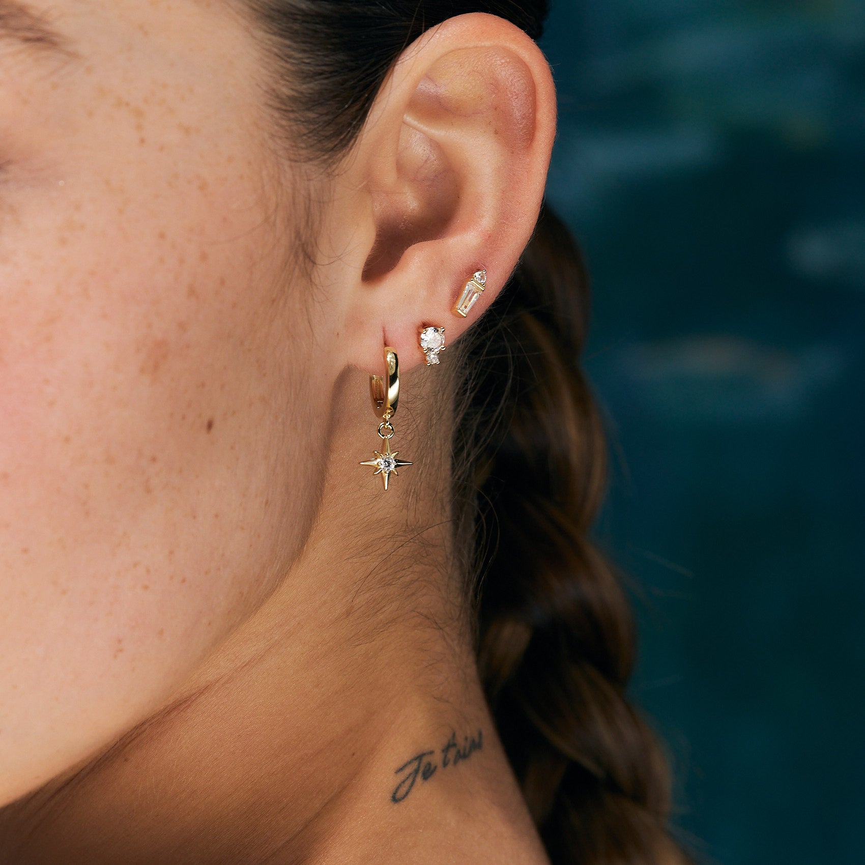 עגילי אריאל ציפוי זהב