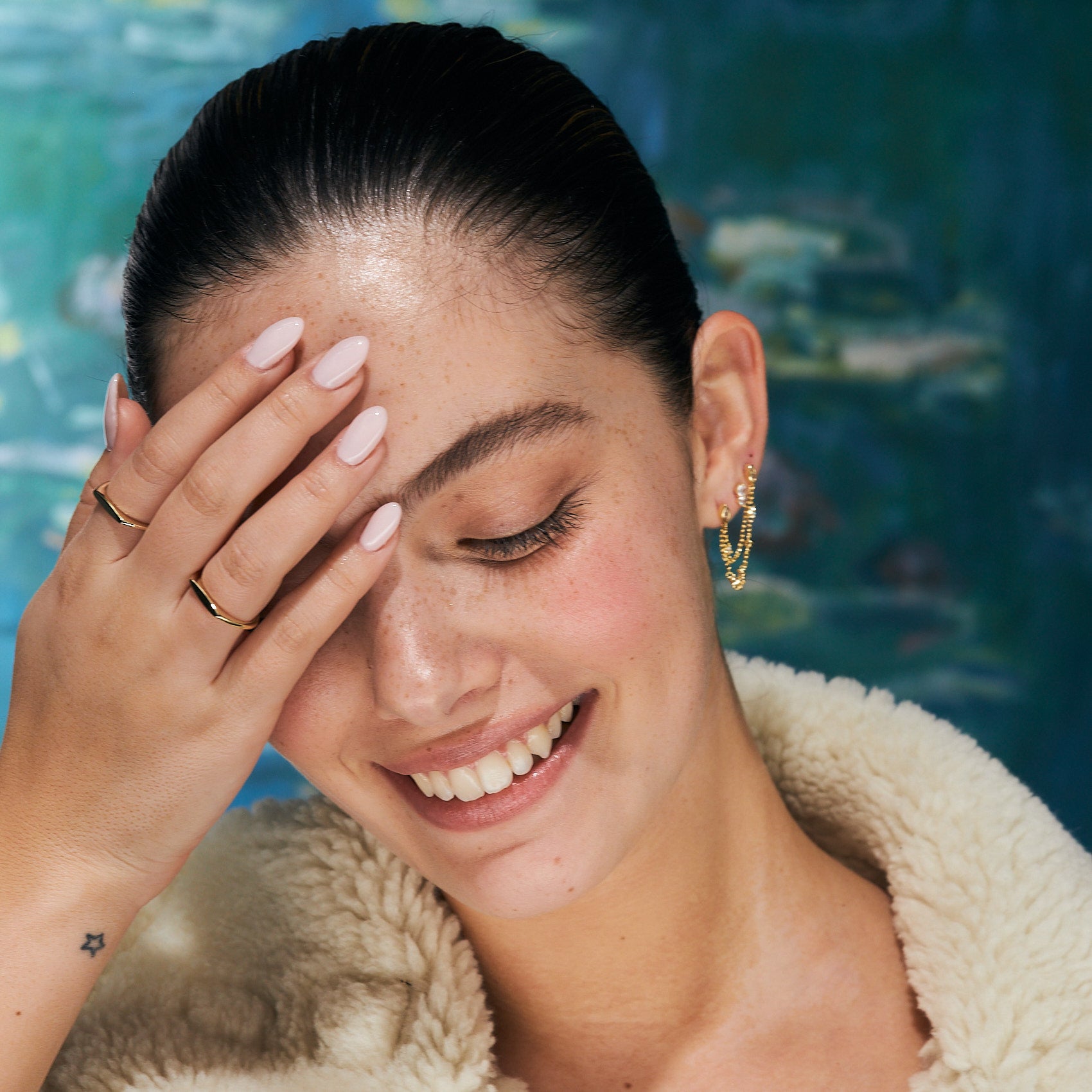 עגילי טיפאני ציפוי זהב