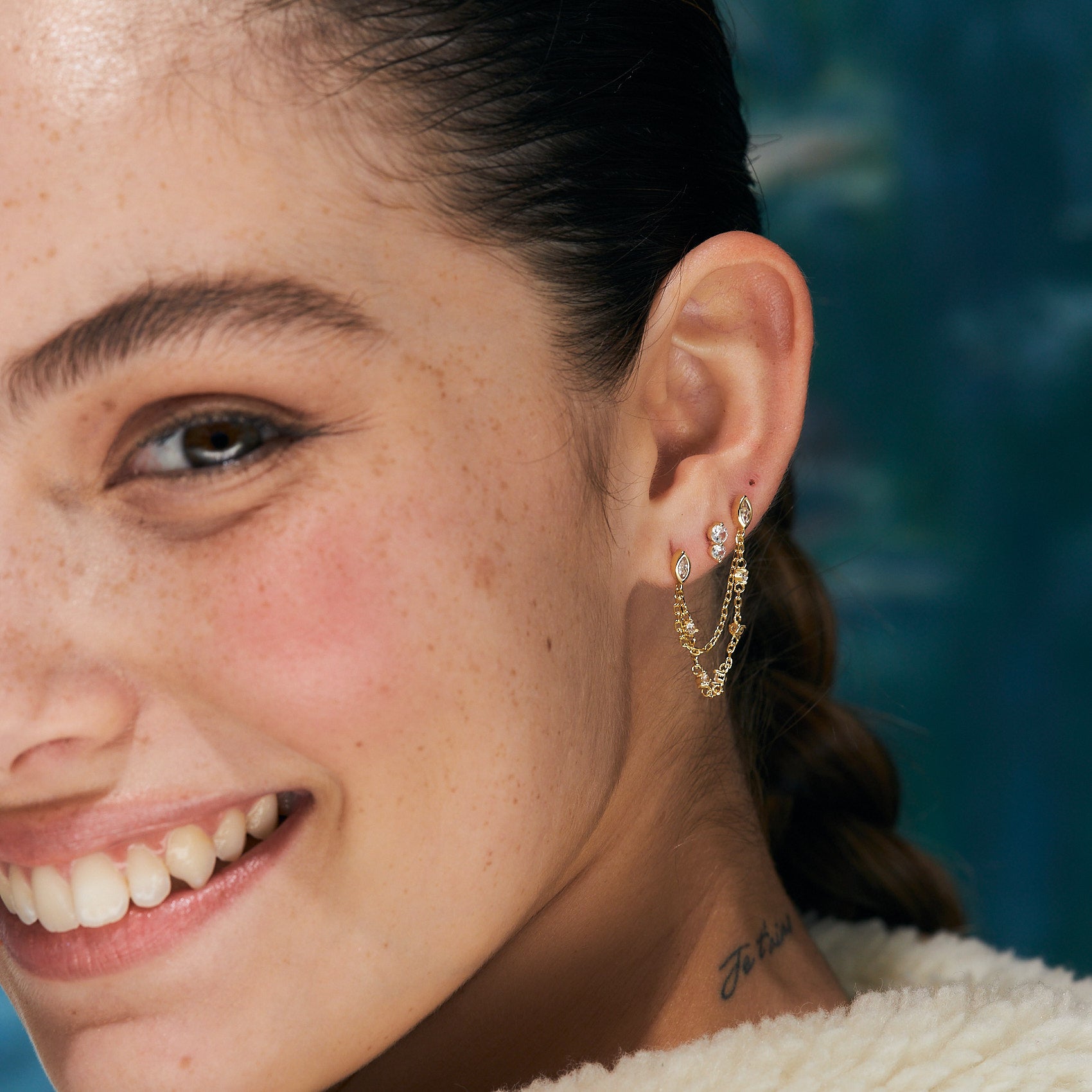 עגילי מרידה ציפוי זהב