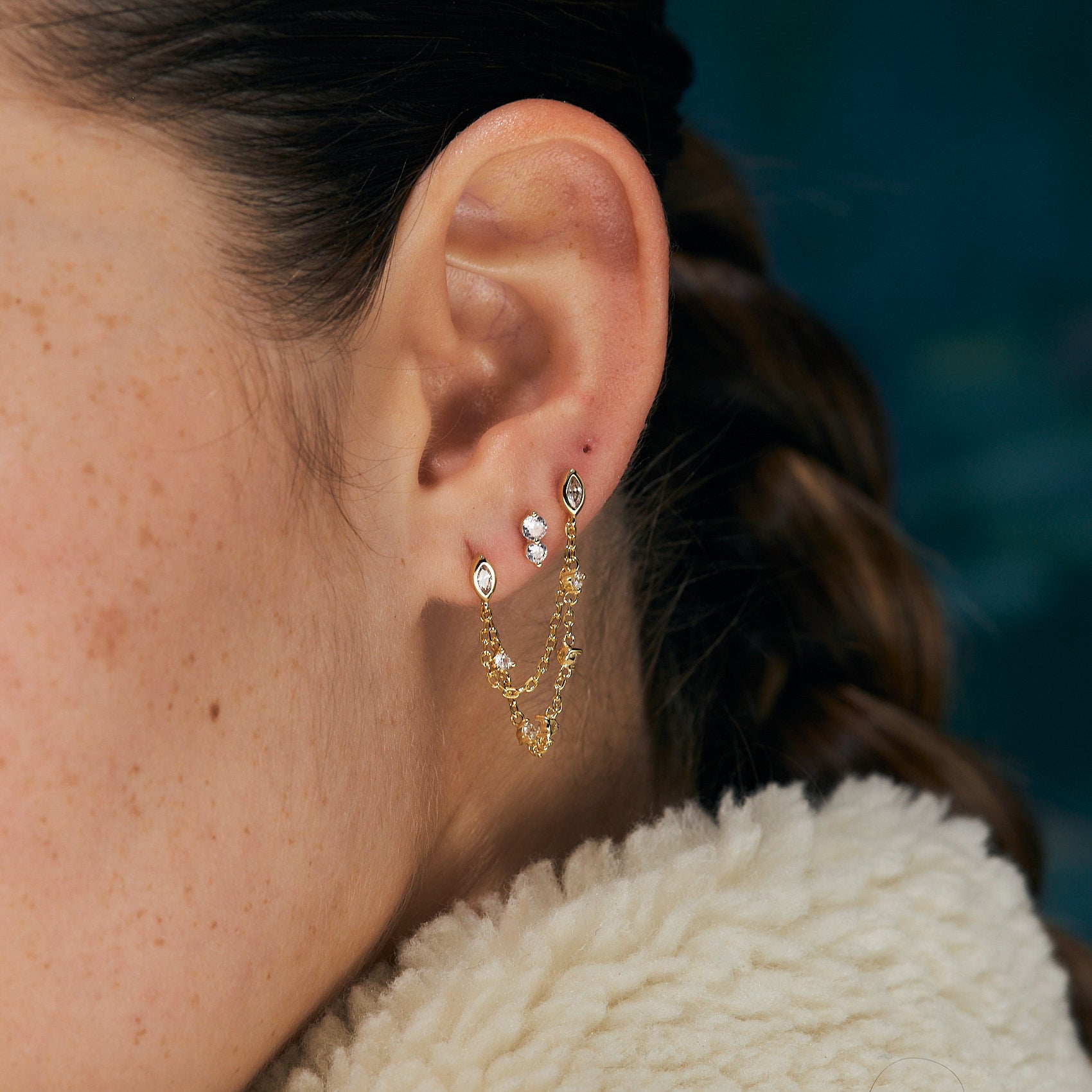 עגילי מרידה ציפוי זהב