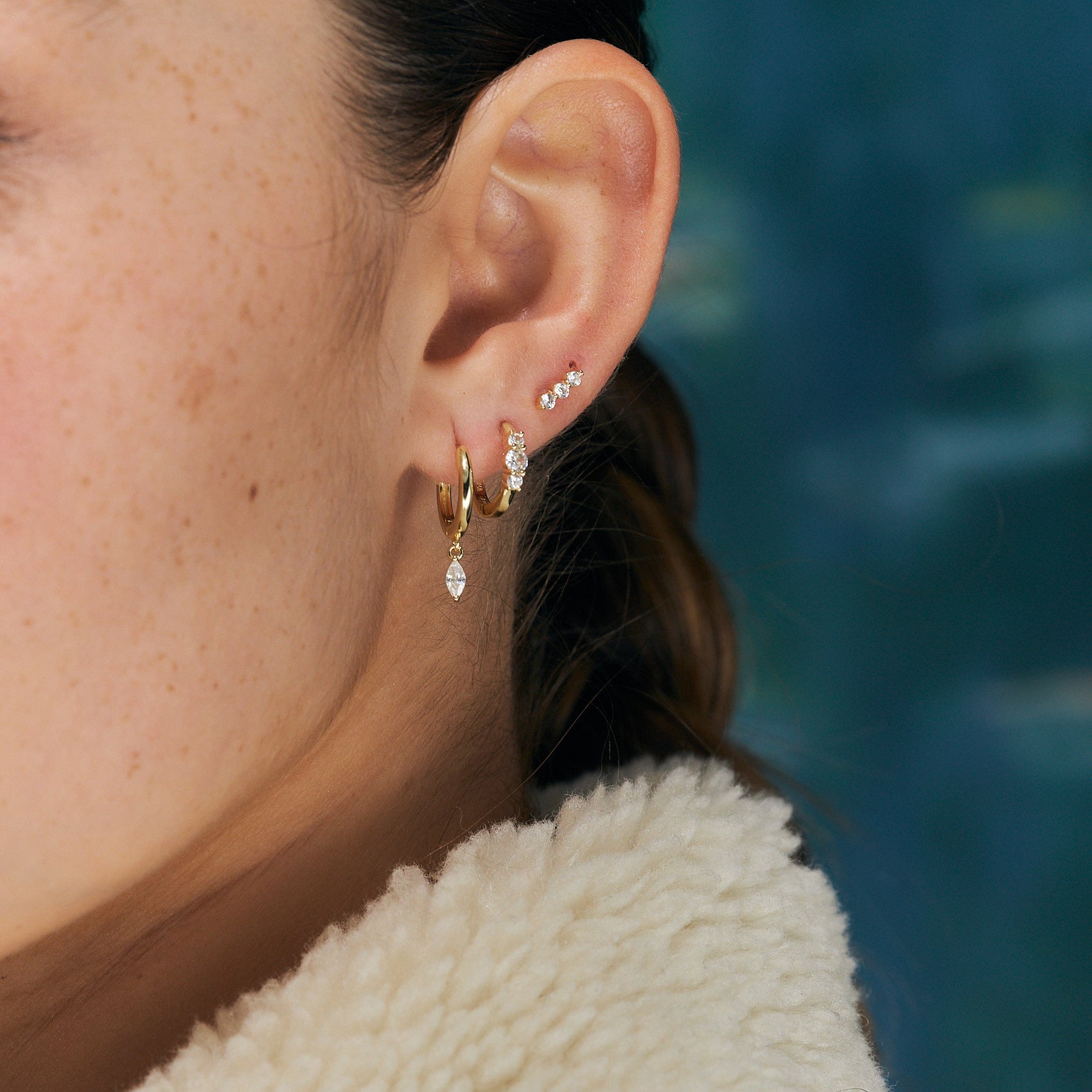 עגילי ליב ציפוי זהב