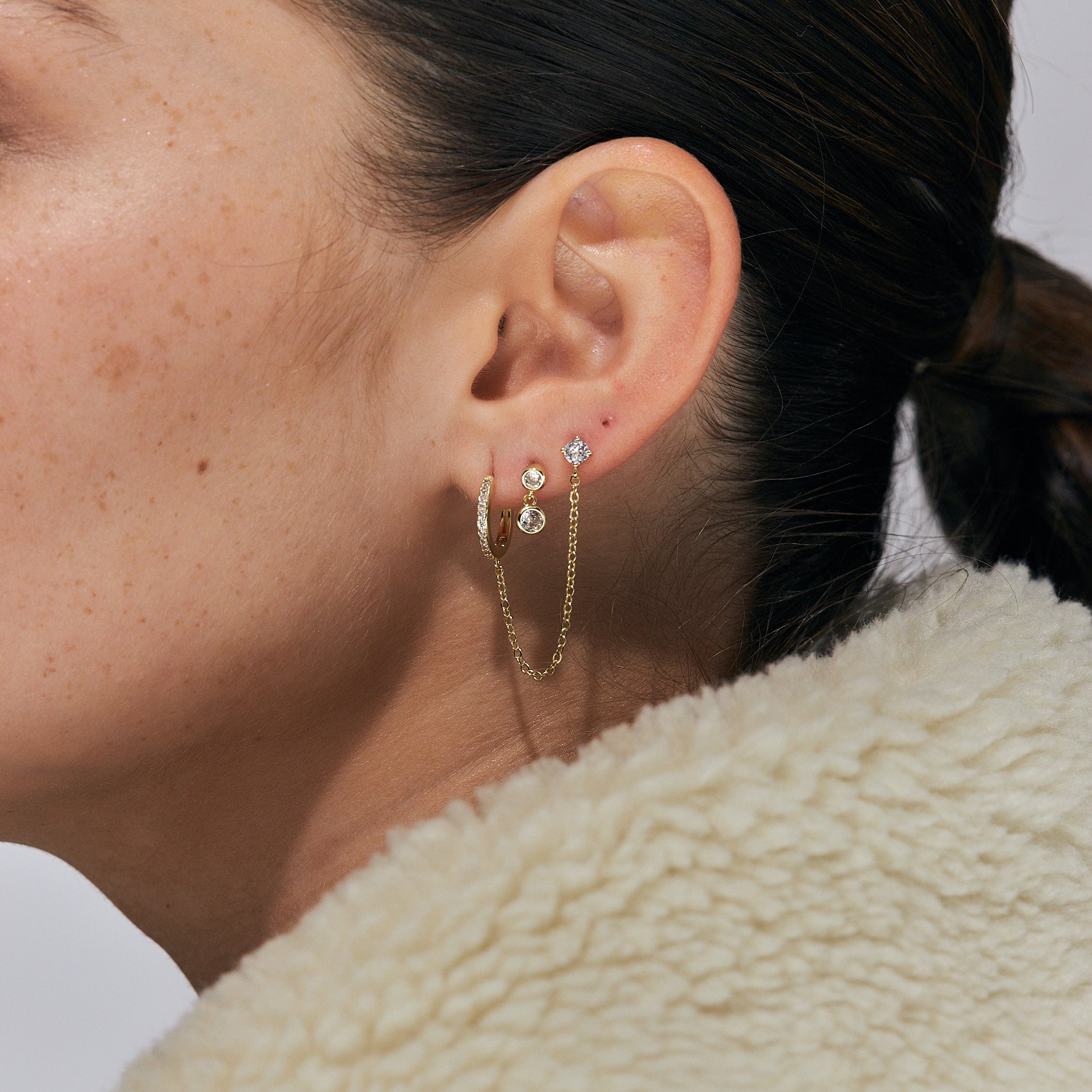 עגילי אנדראה ציפוי זהב