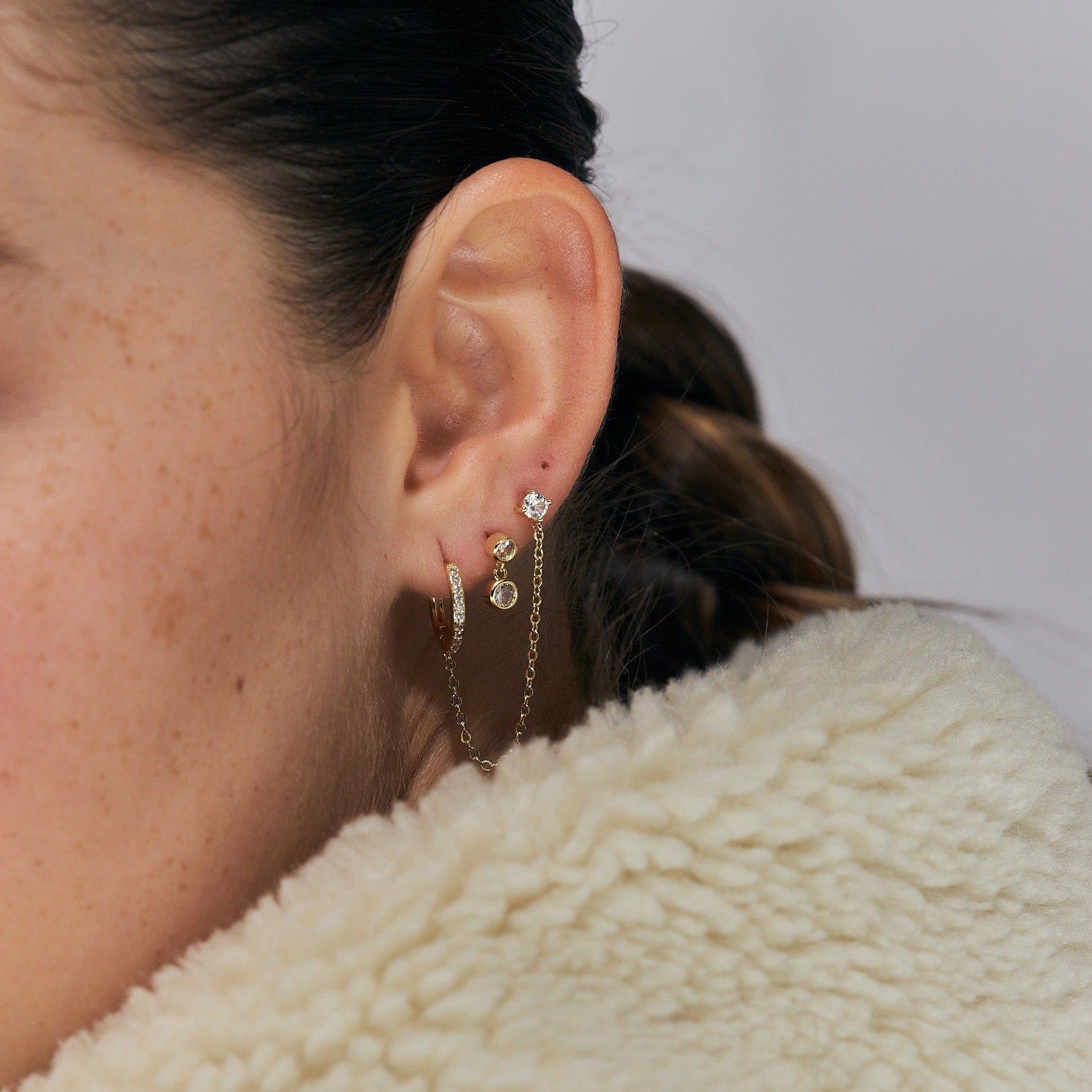 עגילי אנדראה ציפוי זהב