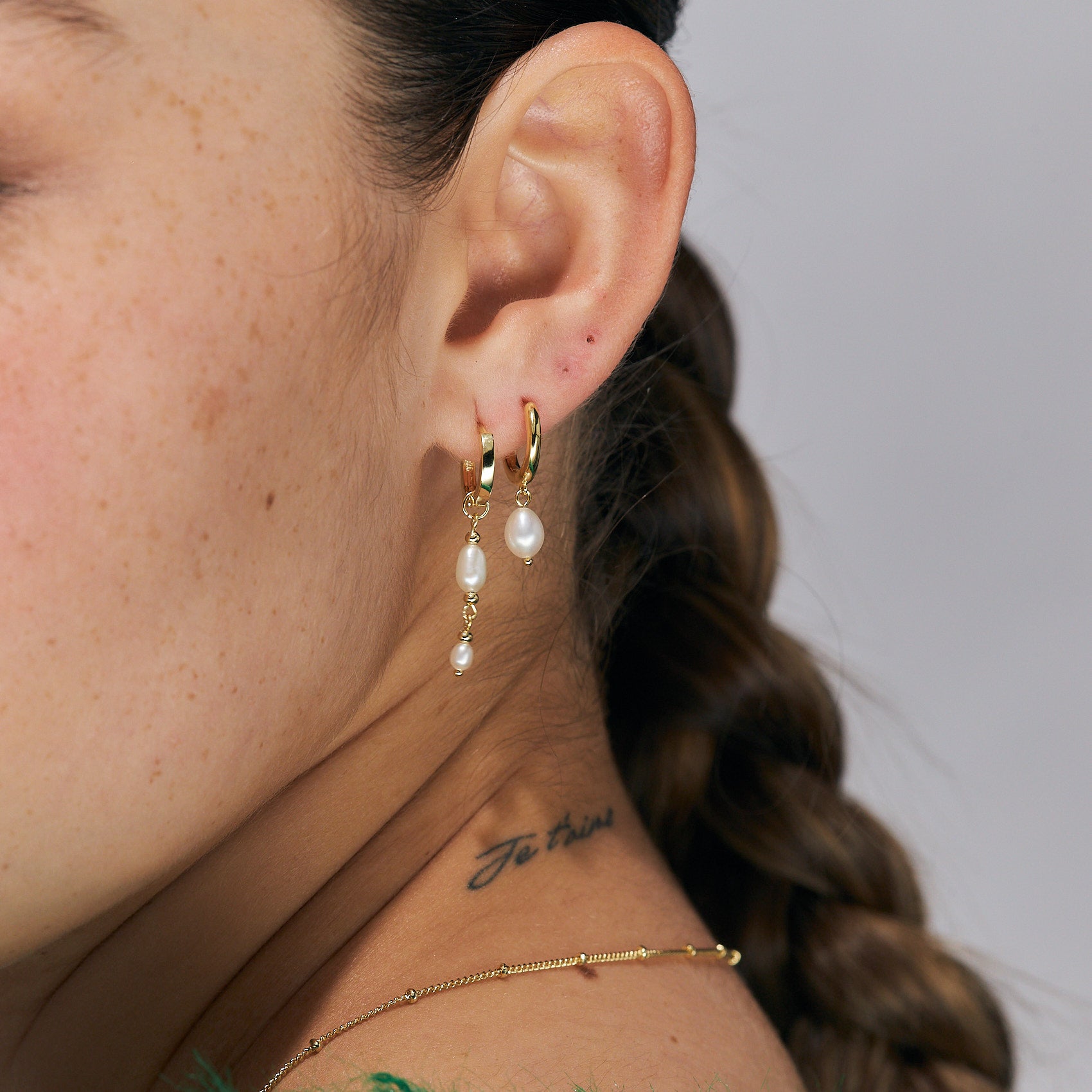 עגילי איה ציפוי זהב