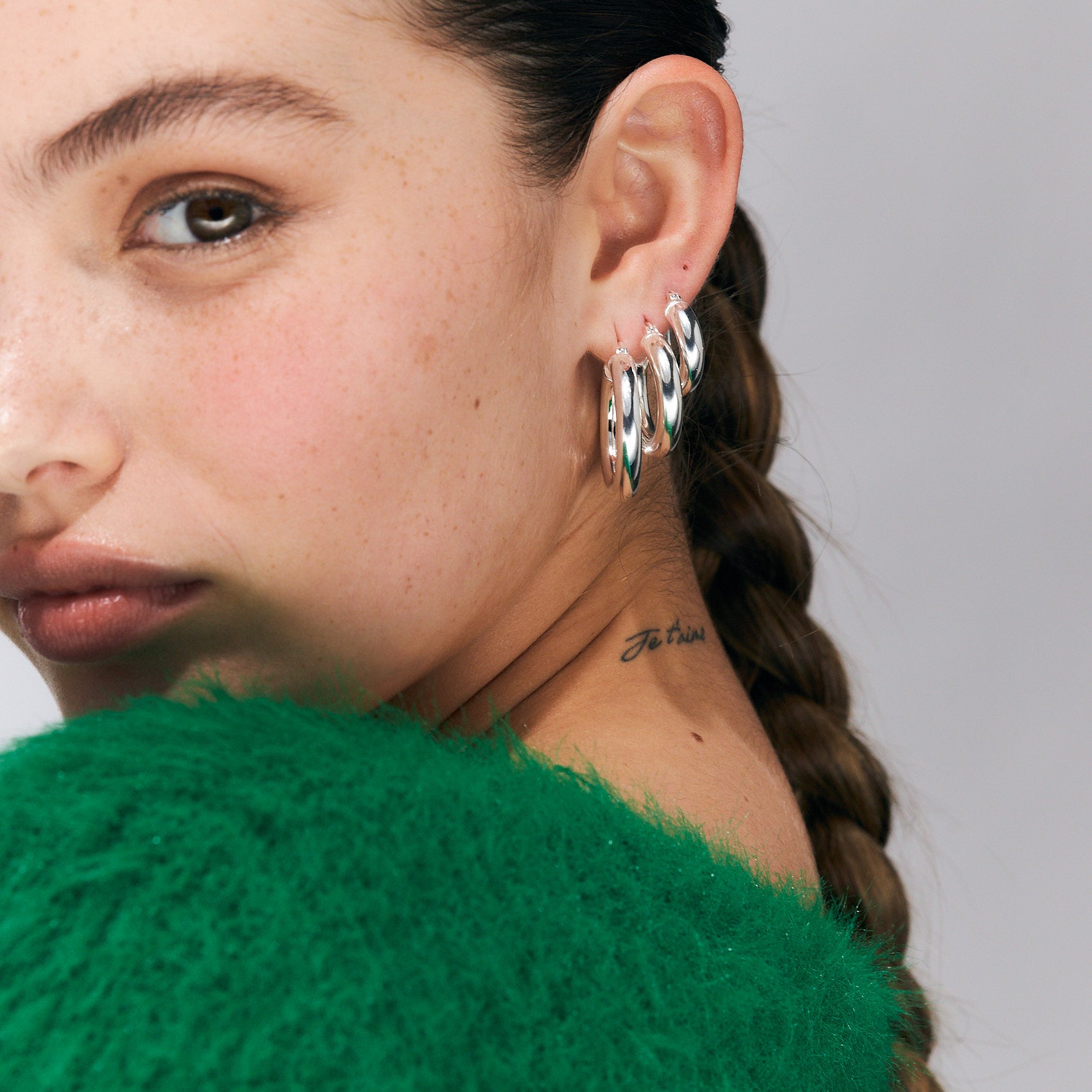 עגילי חישוק אמיליה(L) כסף 925