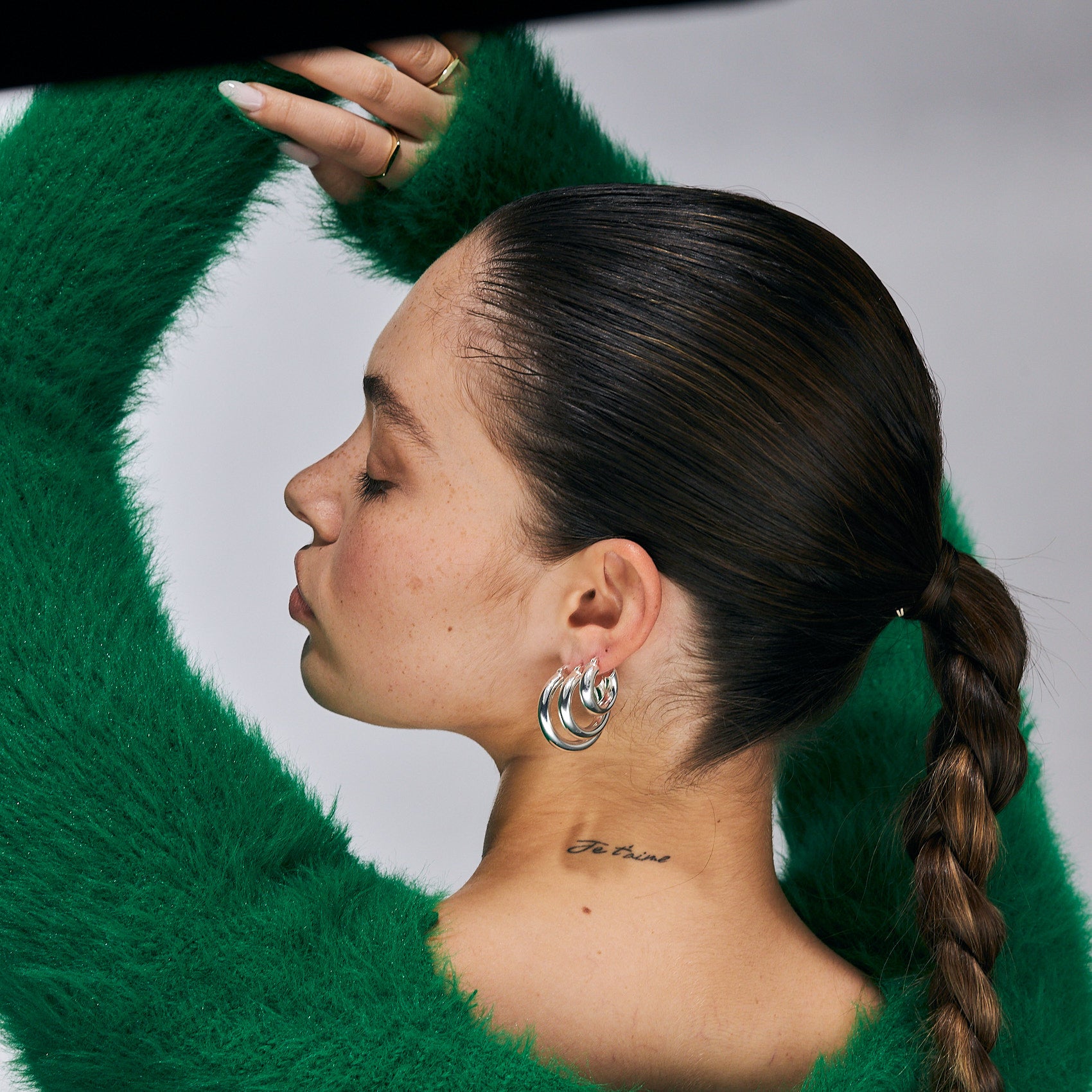 עגילי חישוק אמיליה(L) כסף 925