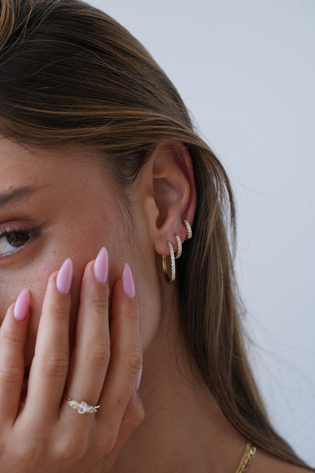 עגילי מלו מיני ציפוי זהב