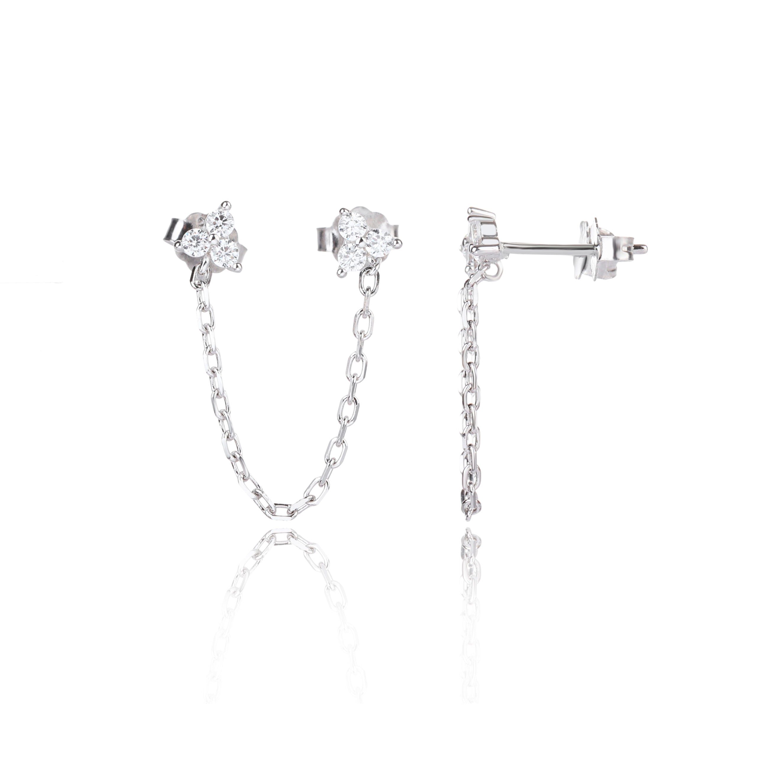 עגילי לינק כסף 925