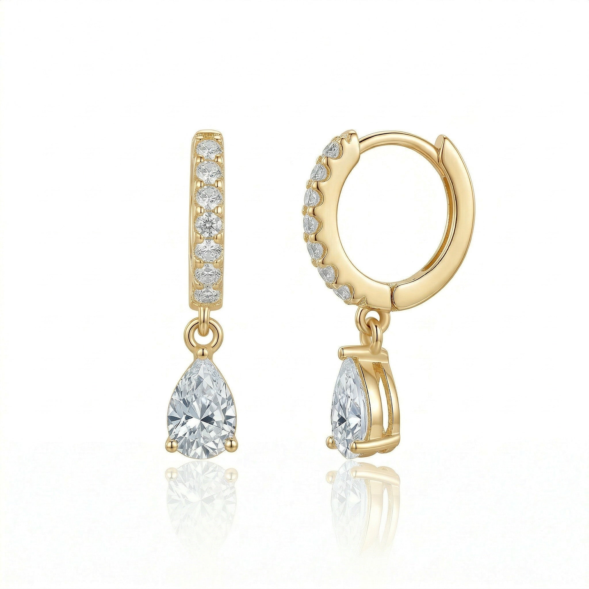 עגילי חישוק אמה-לי ציפוי זהב