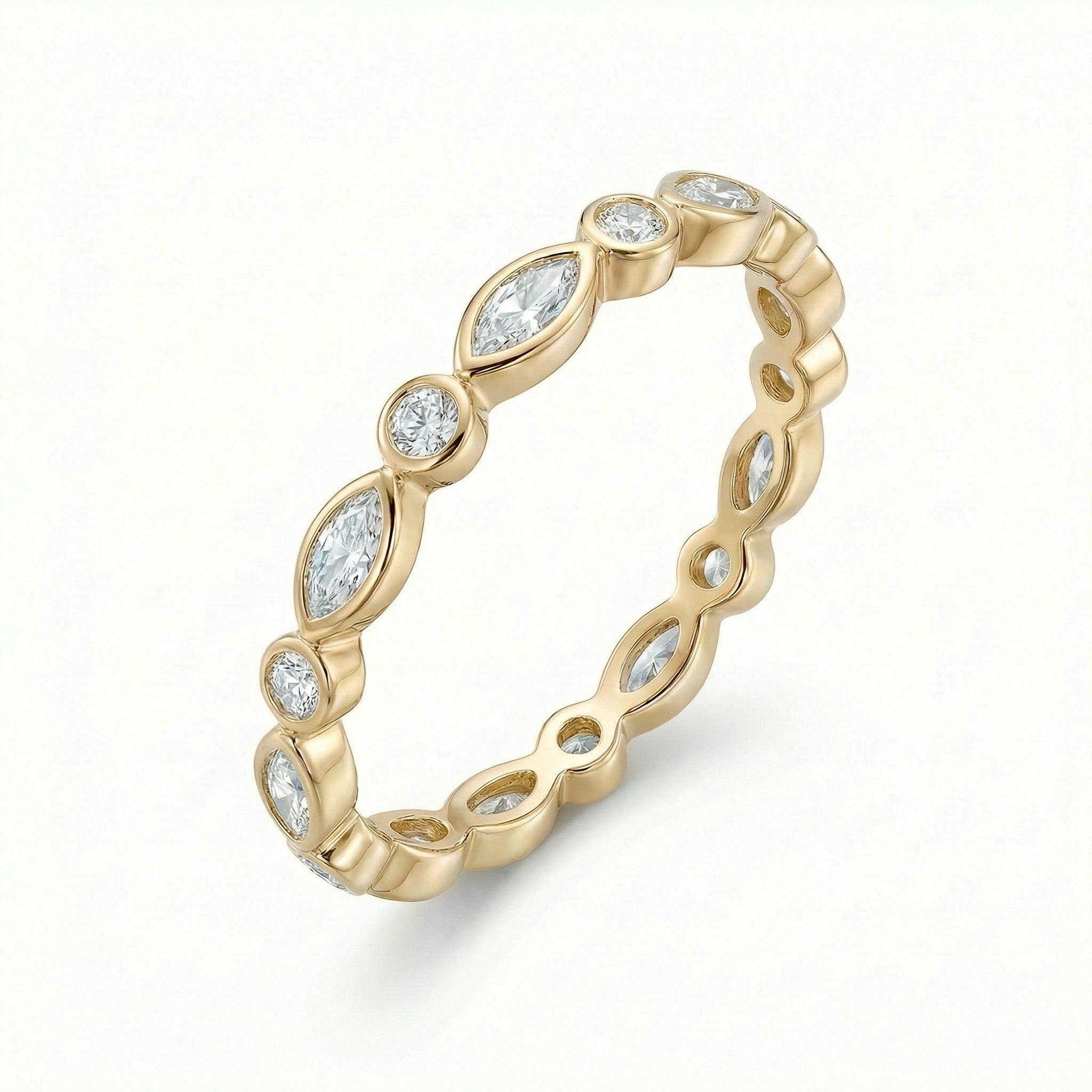 טבעת אלואיז ציפוי זהב