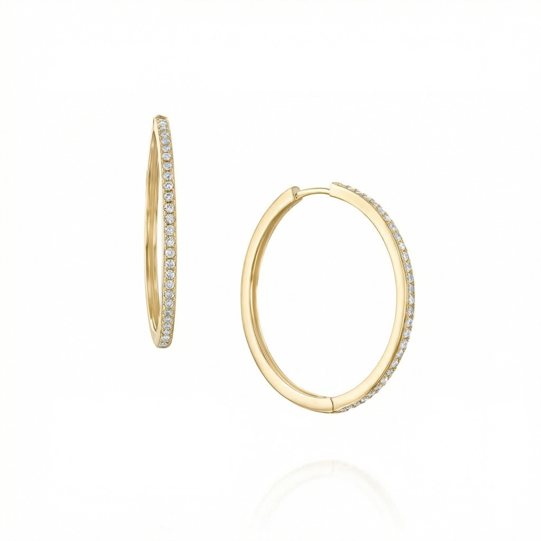 עגילי סלסט חישוק זירקונים ציפוי זהב