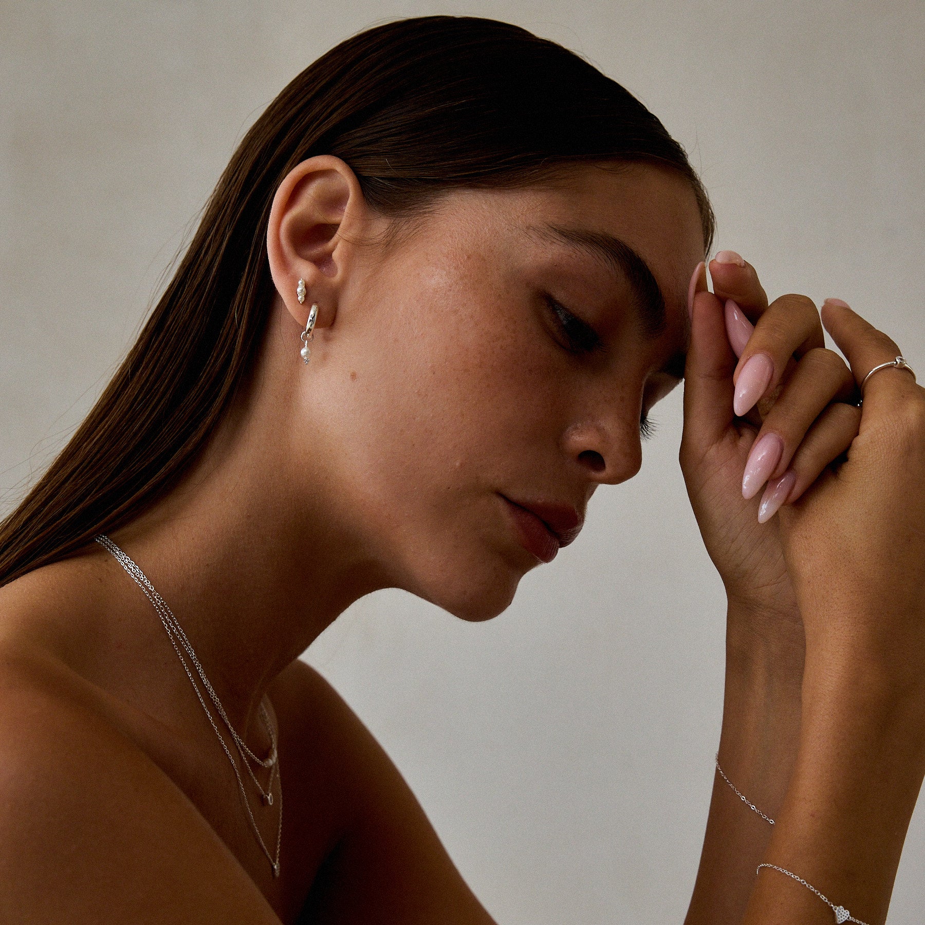 עגילי פרלה כסף 925