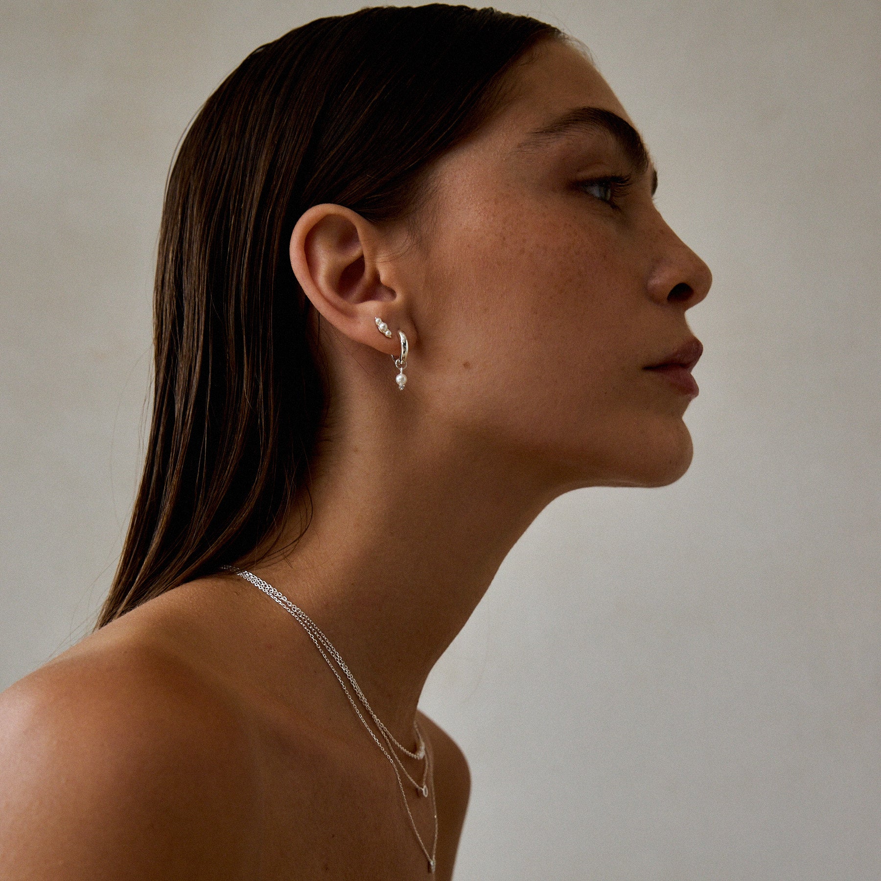 עגילי פרלה כסף 925