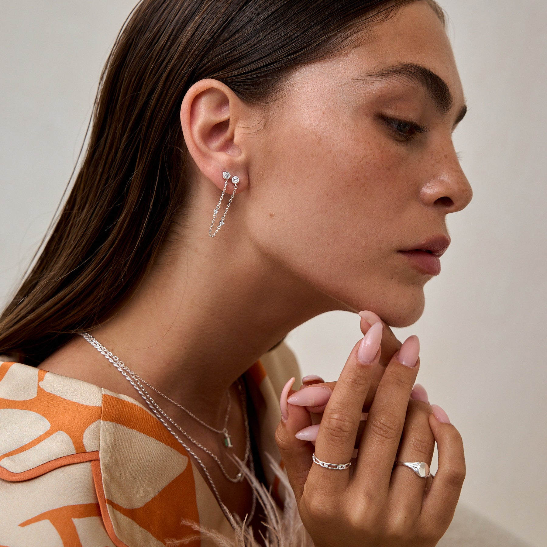 עגיל דפני כסף 925