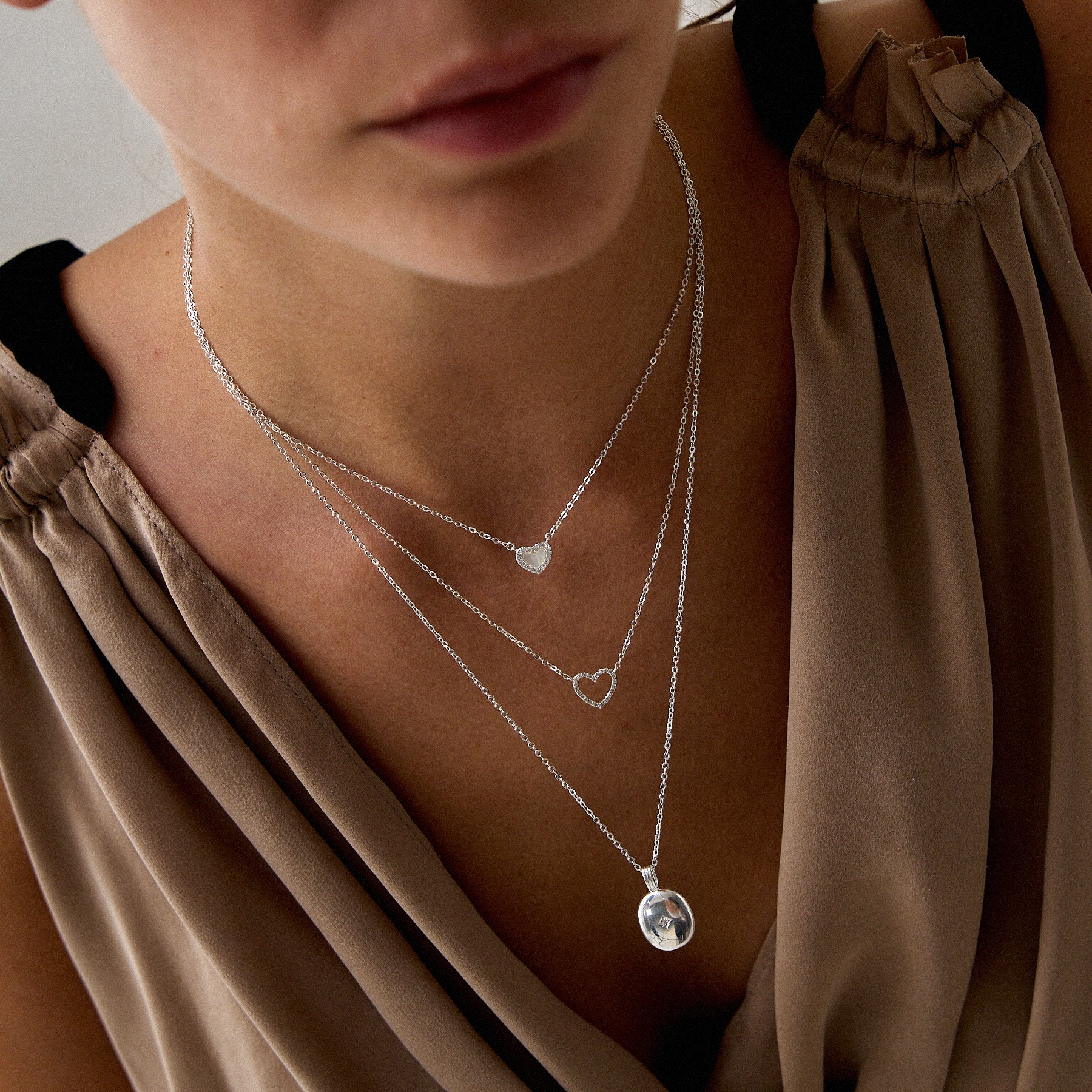 925 שרשרת לב כסף