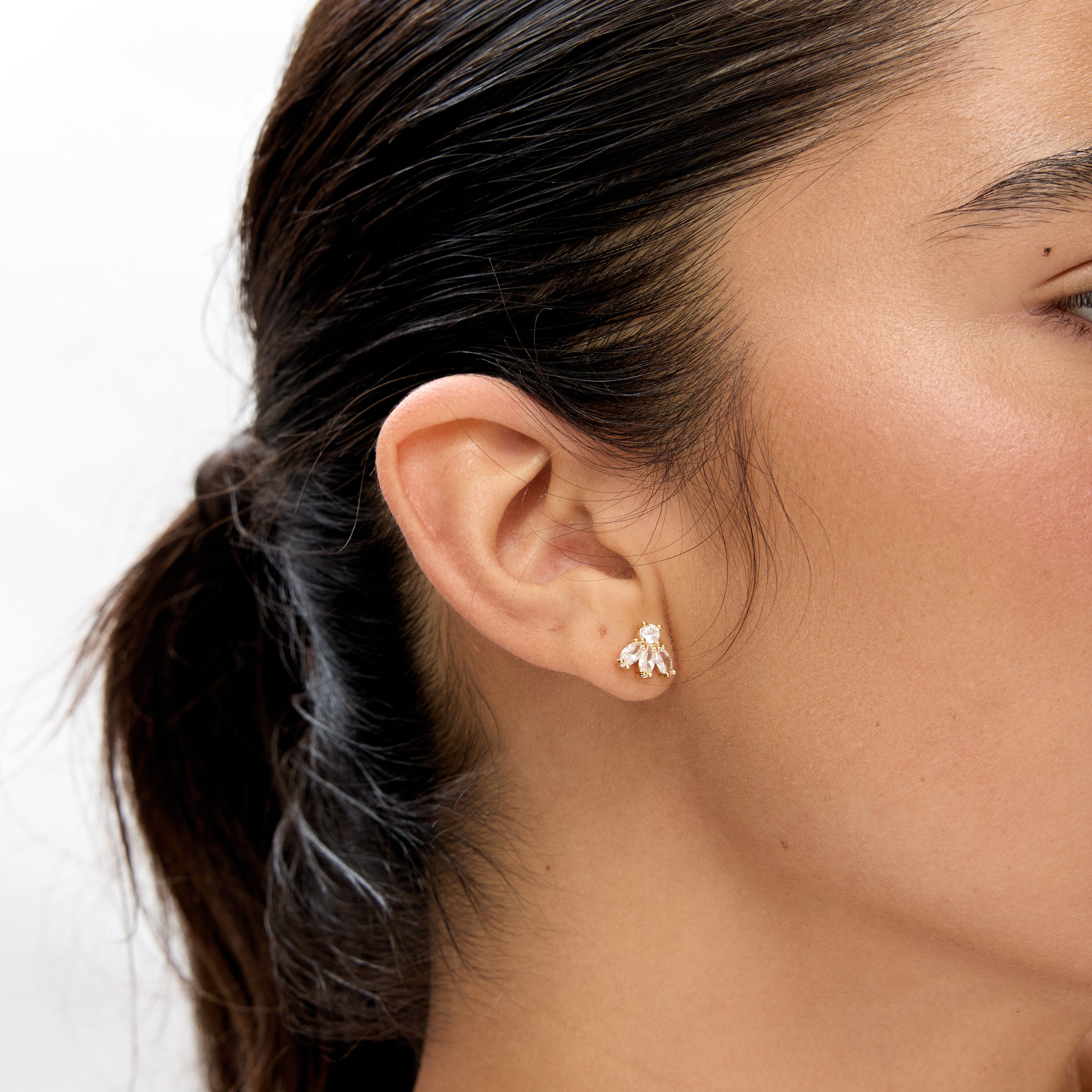 עגילי מנון ציפוי זהב
