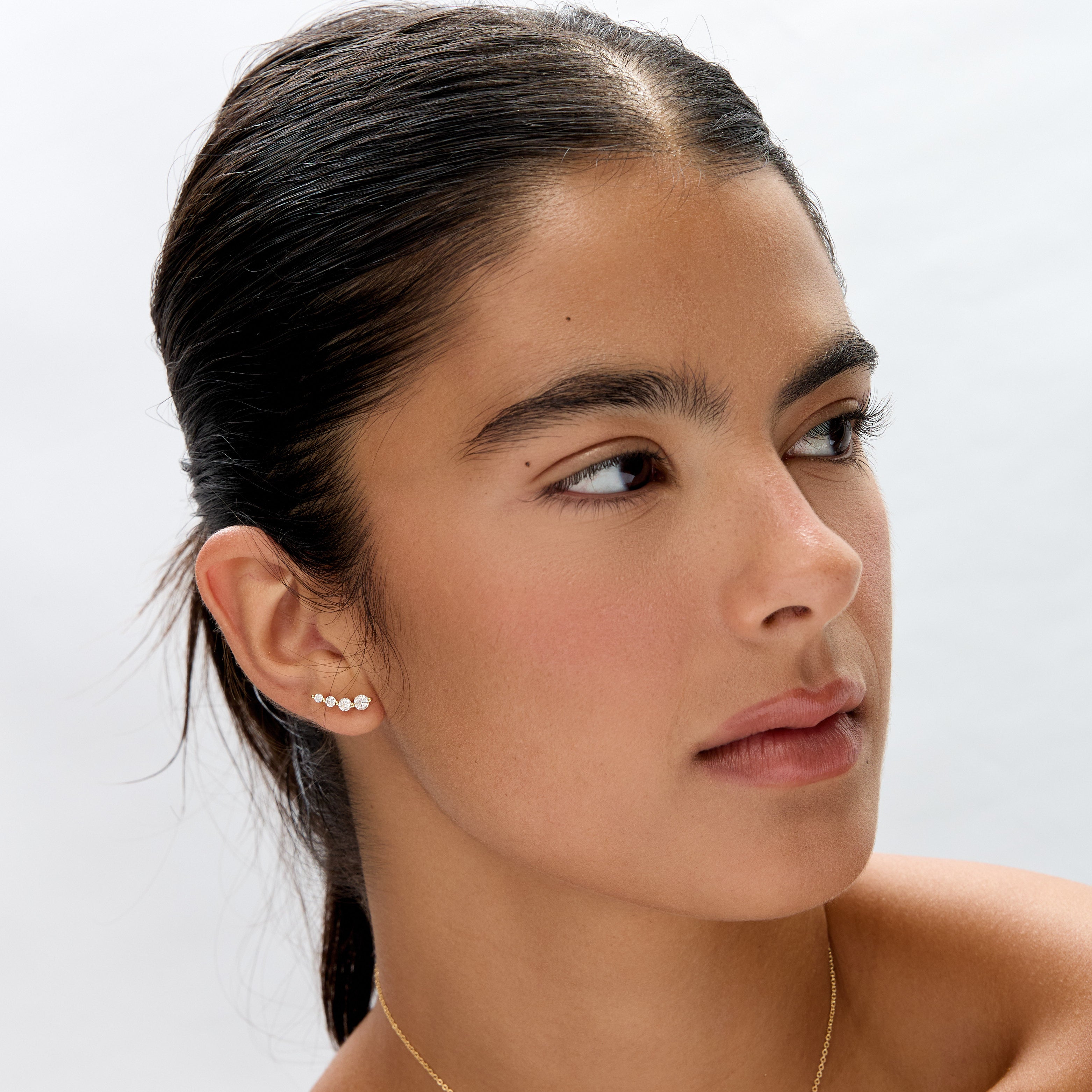 עגילי סילבי ציפוי זהב