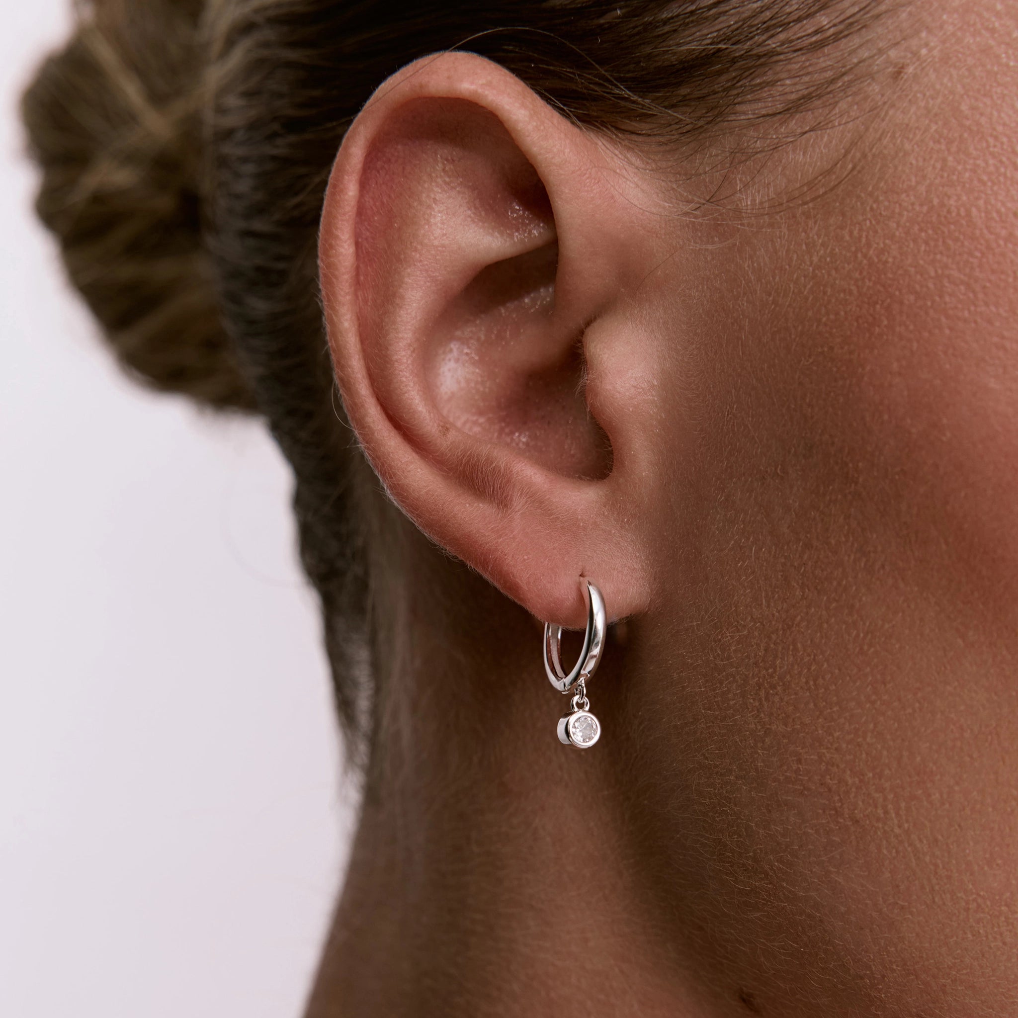 עגילי סוליטר כסף 925