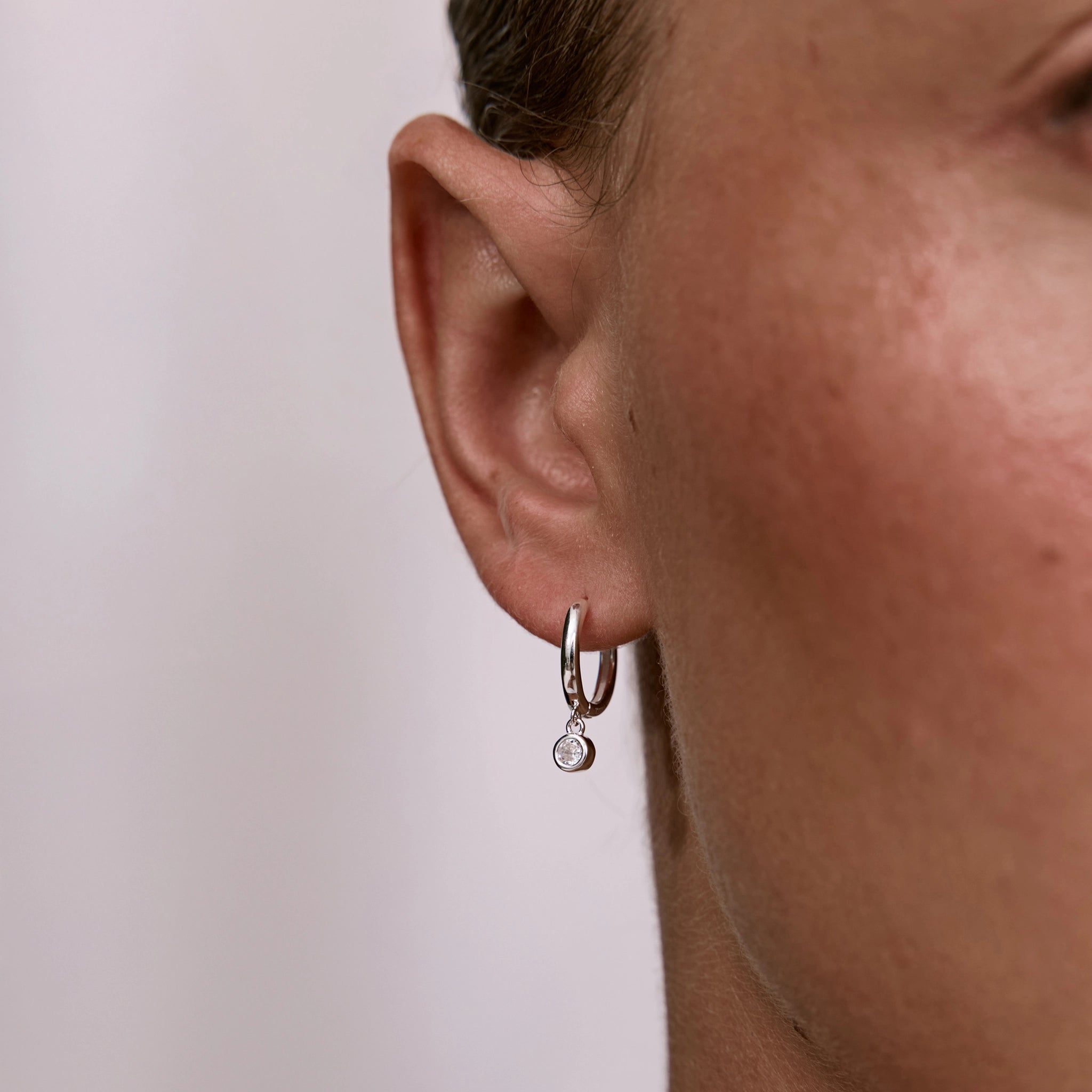 עגילי סוליטר כסף 925