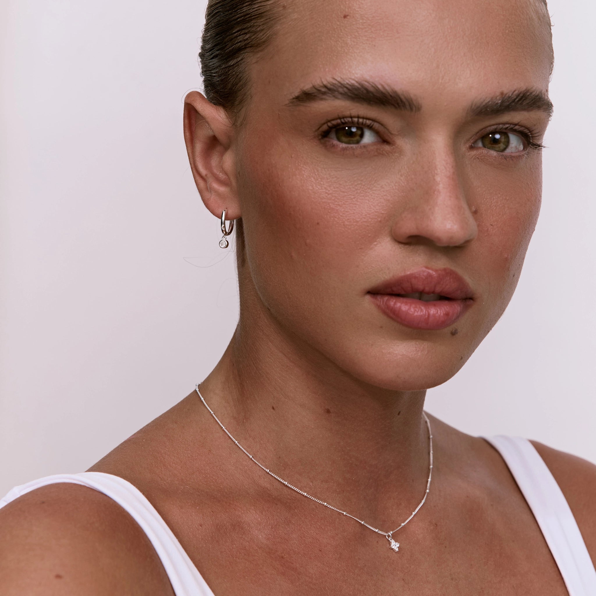 עגילי סוליטר כסף 925