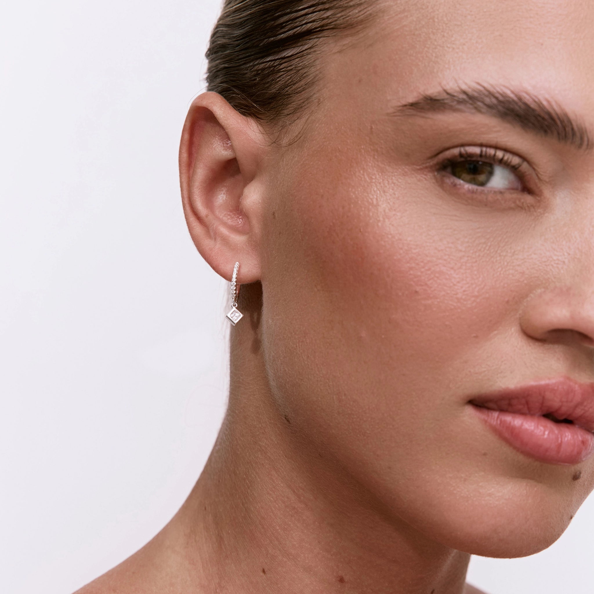 עגילי דיאמנט כסף 925