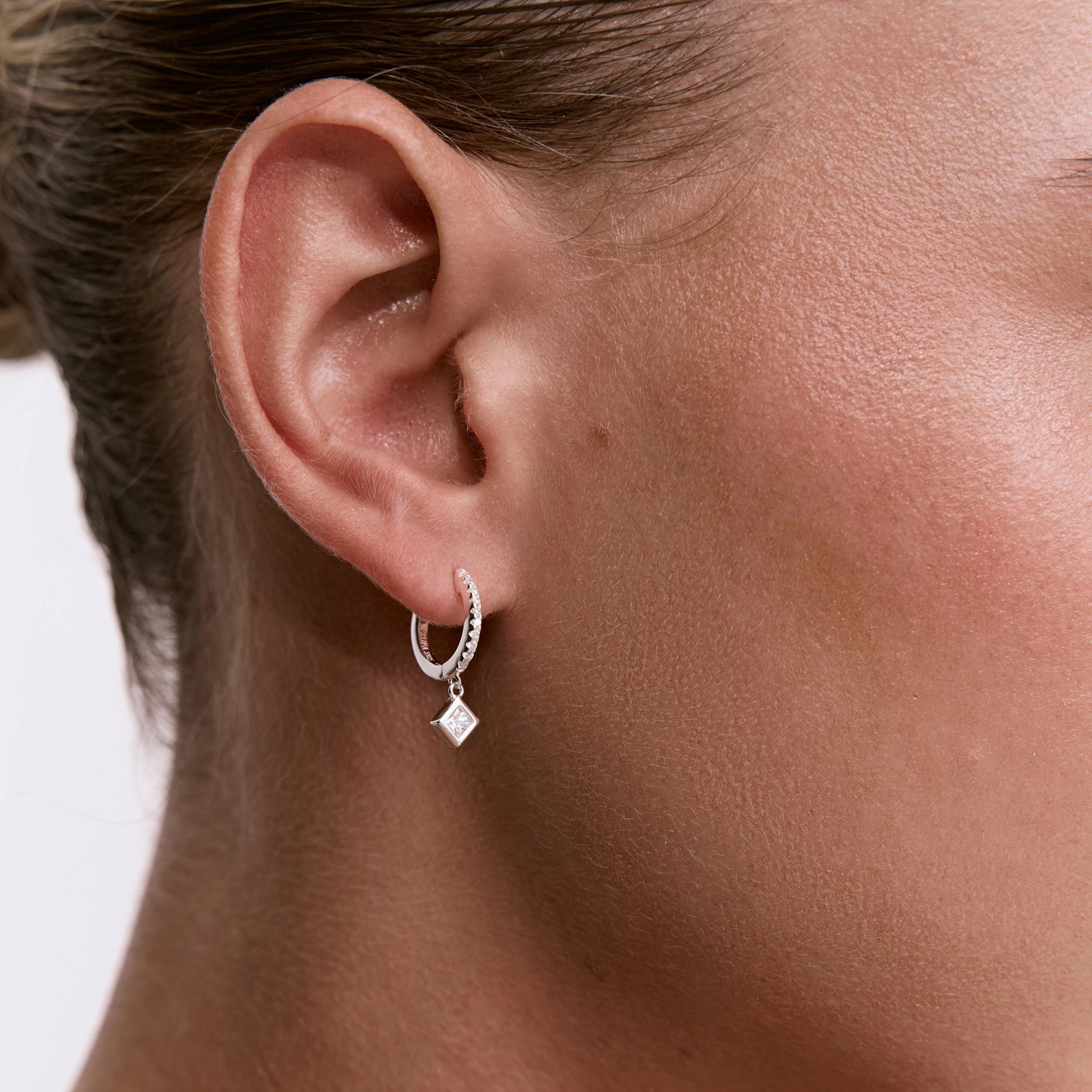 עגילי דיאמנט כסף 925