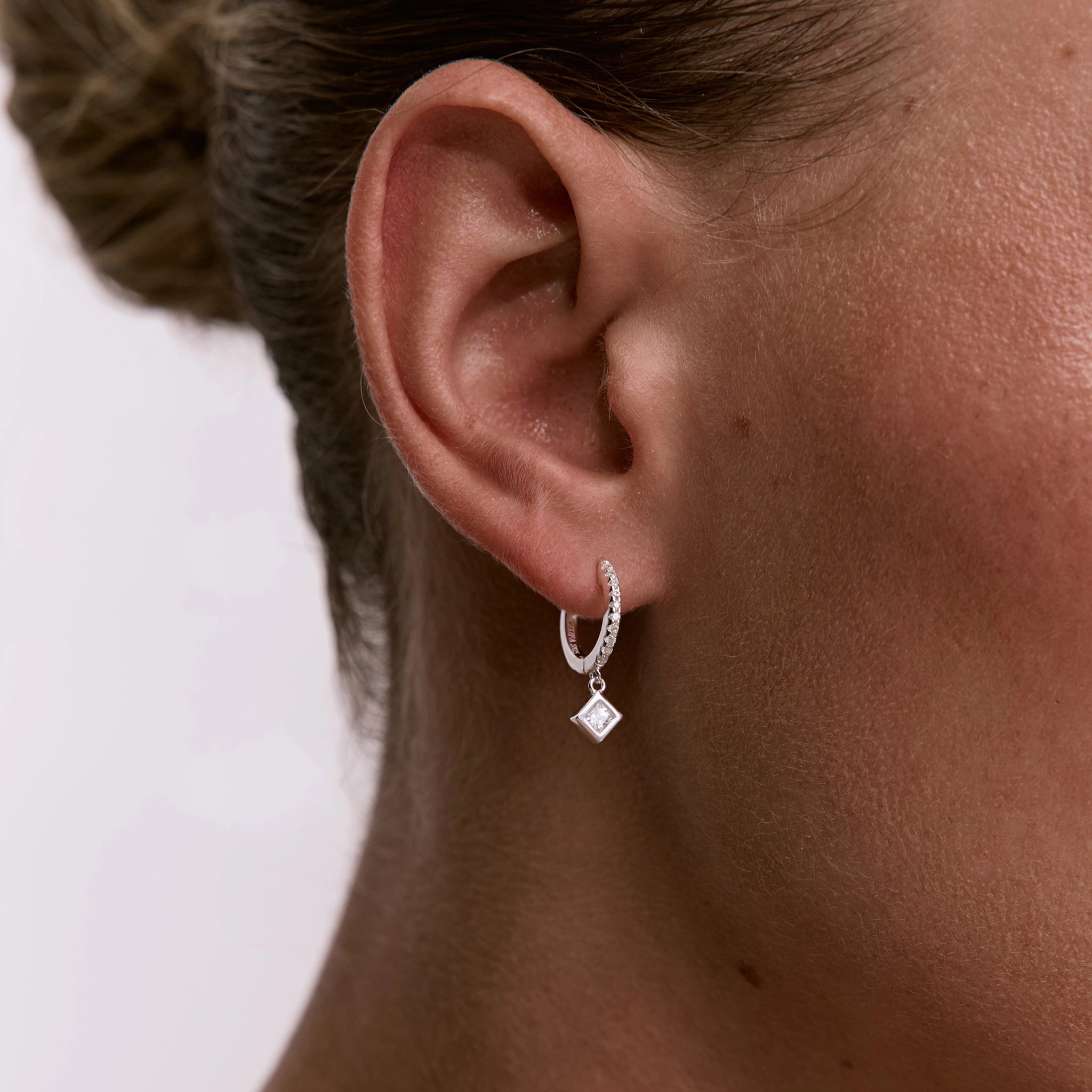 עגילי דיאמנט כסף 925