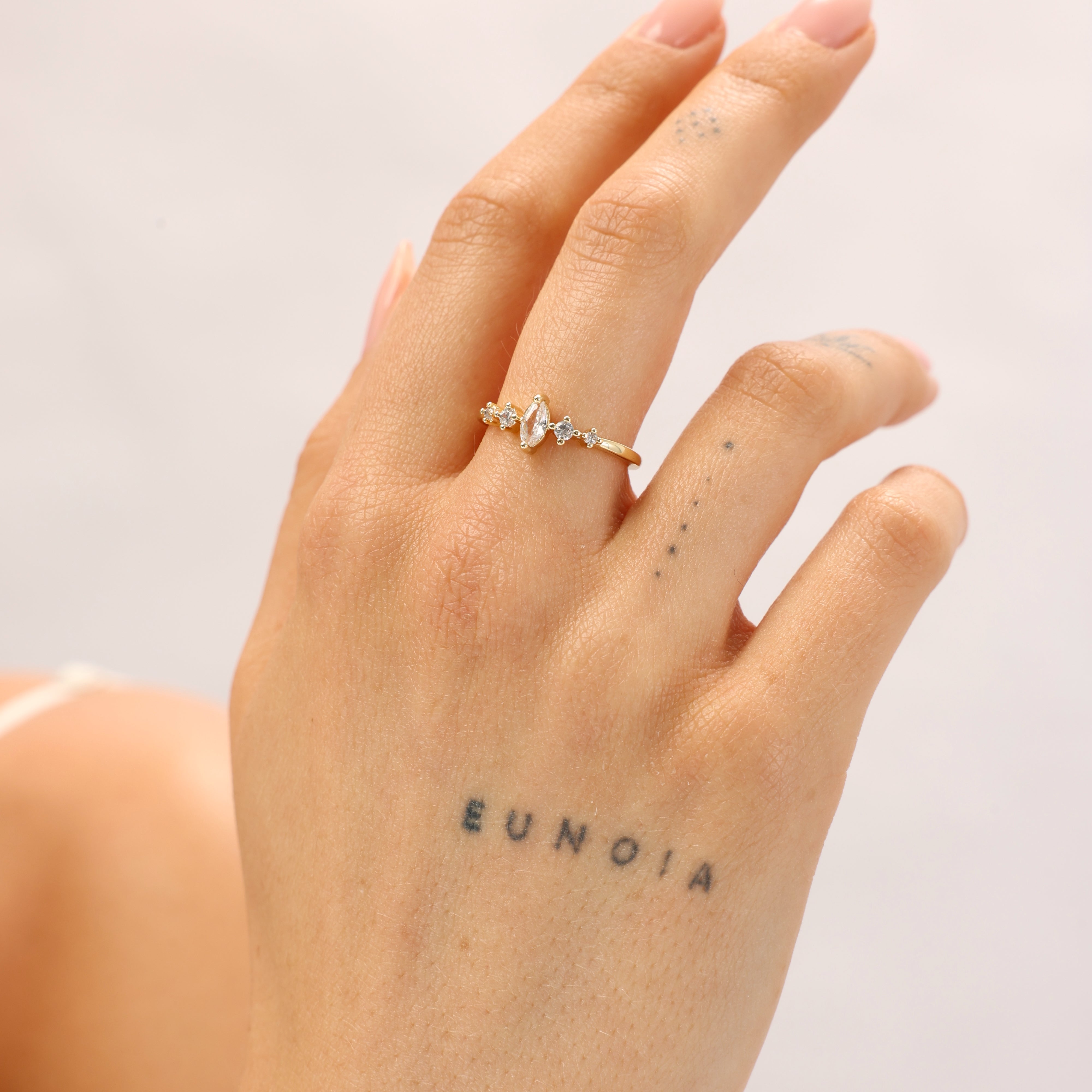 טבעת אלורה מרקיז ציפוי זהב