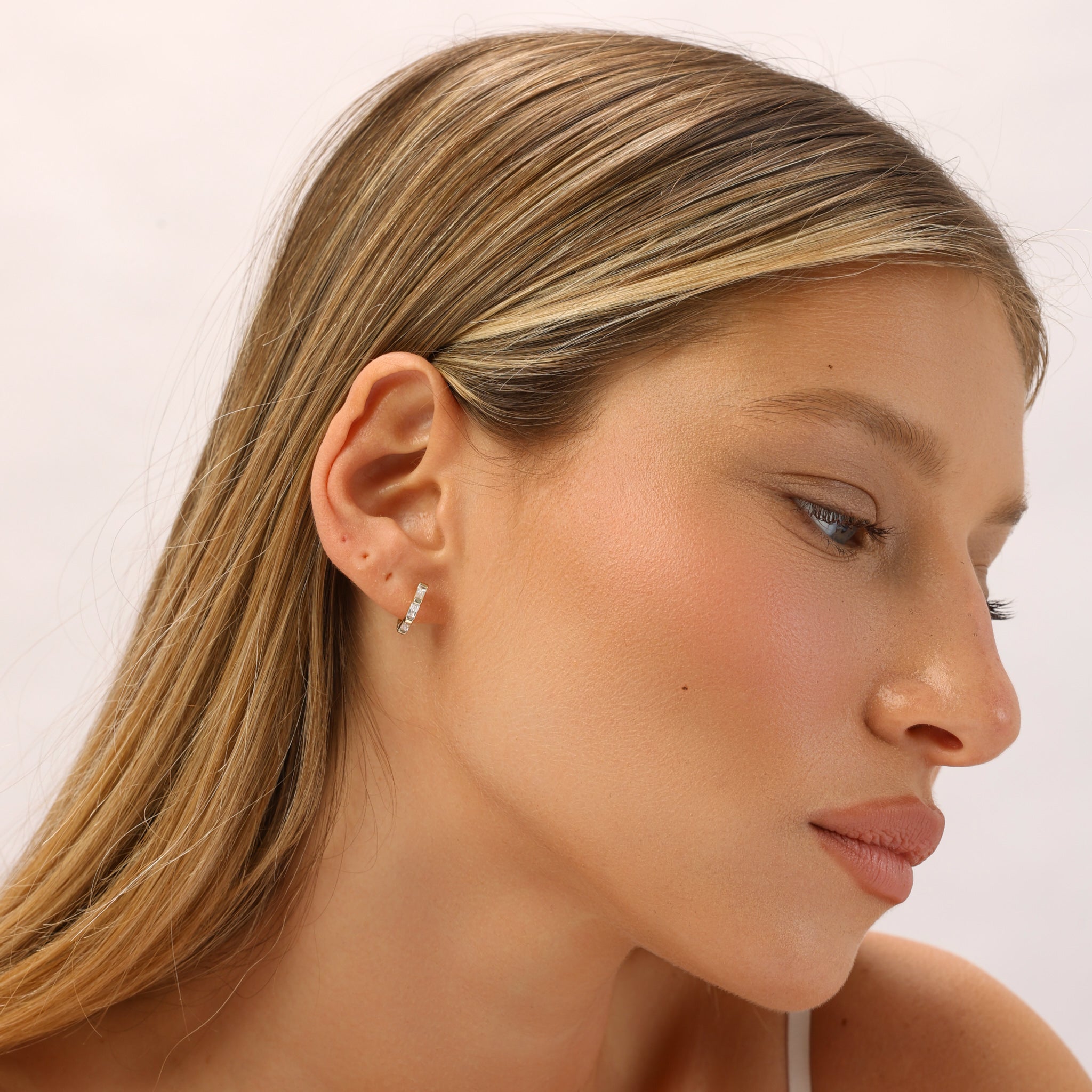 עגילי ביאנקה ציפוי זהב