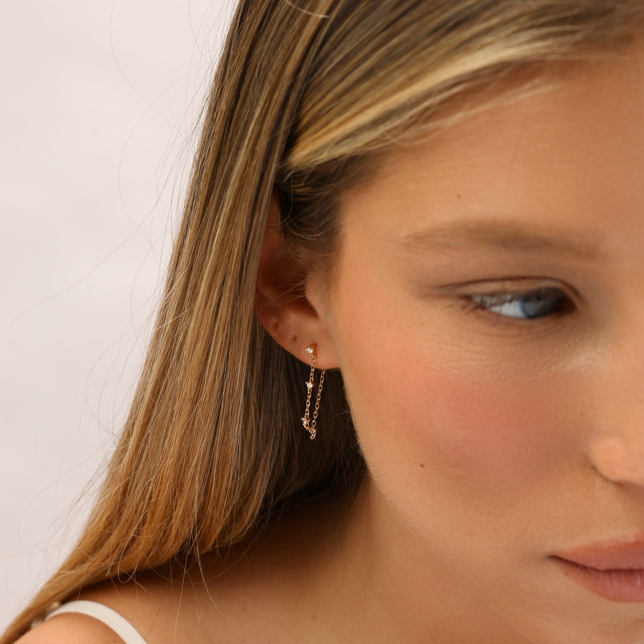 עגילי קסקדה ציפוי זהב