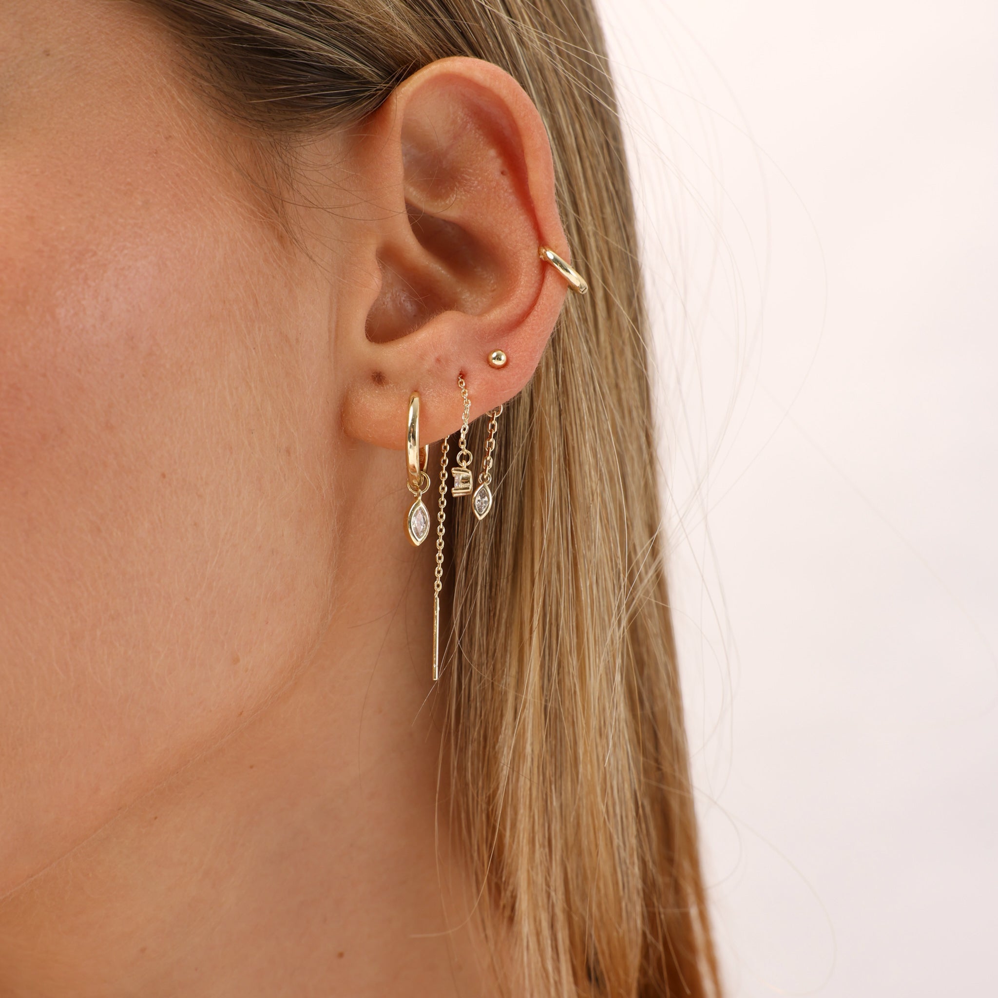 סט עגילי לריס ציפוי זהב