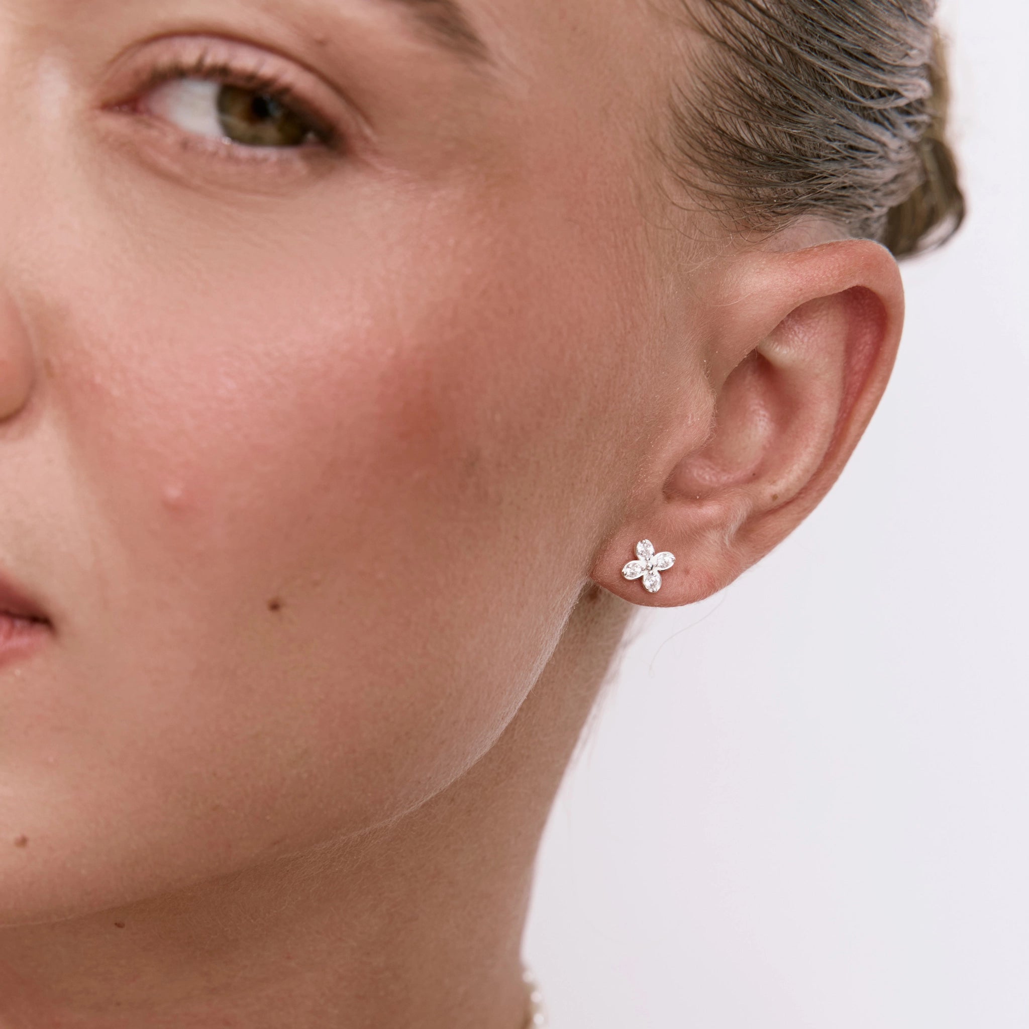 עגילי פלורה כסף 925