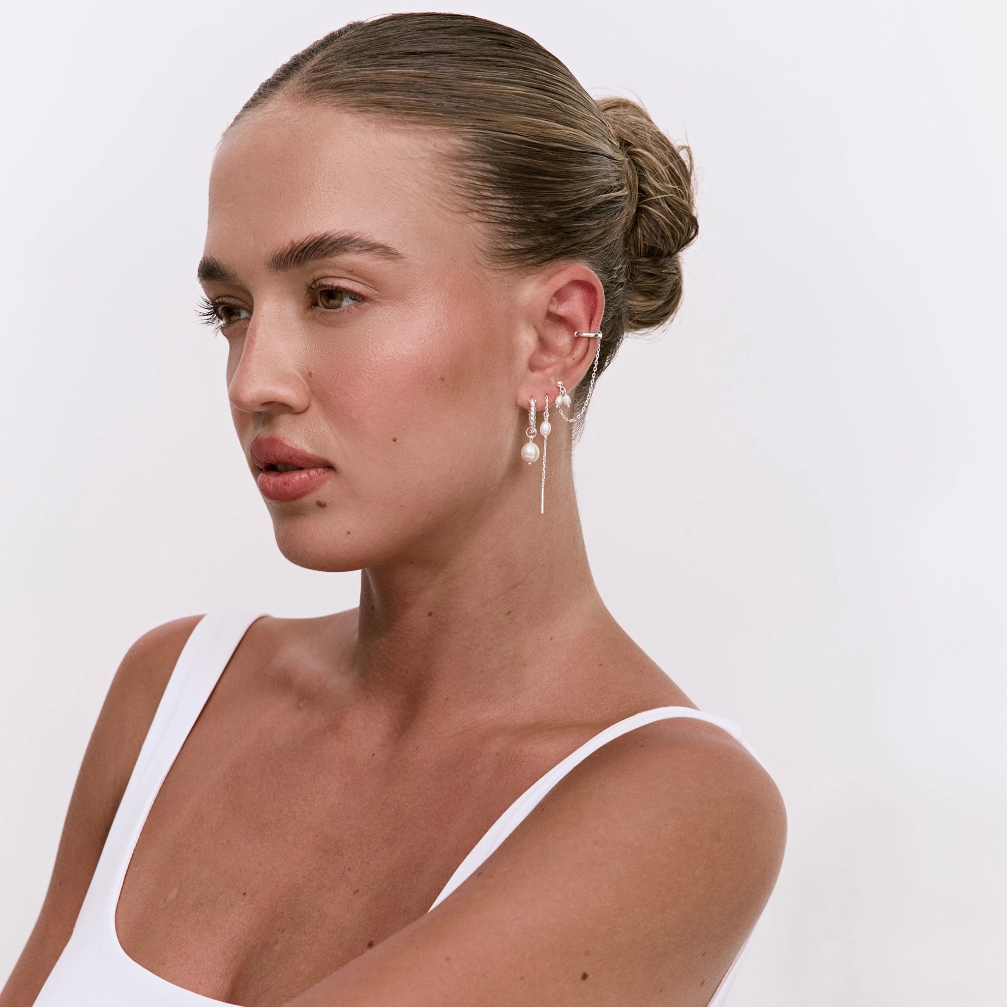 סט עגילי ג'ינה כסף 925