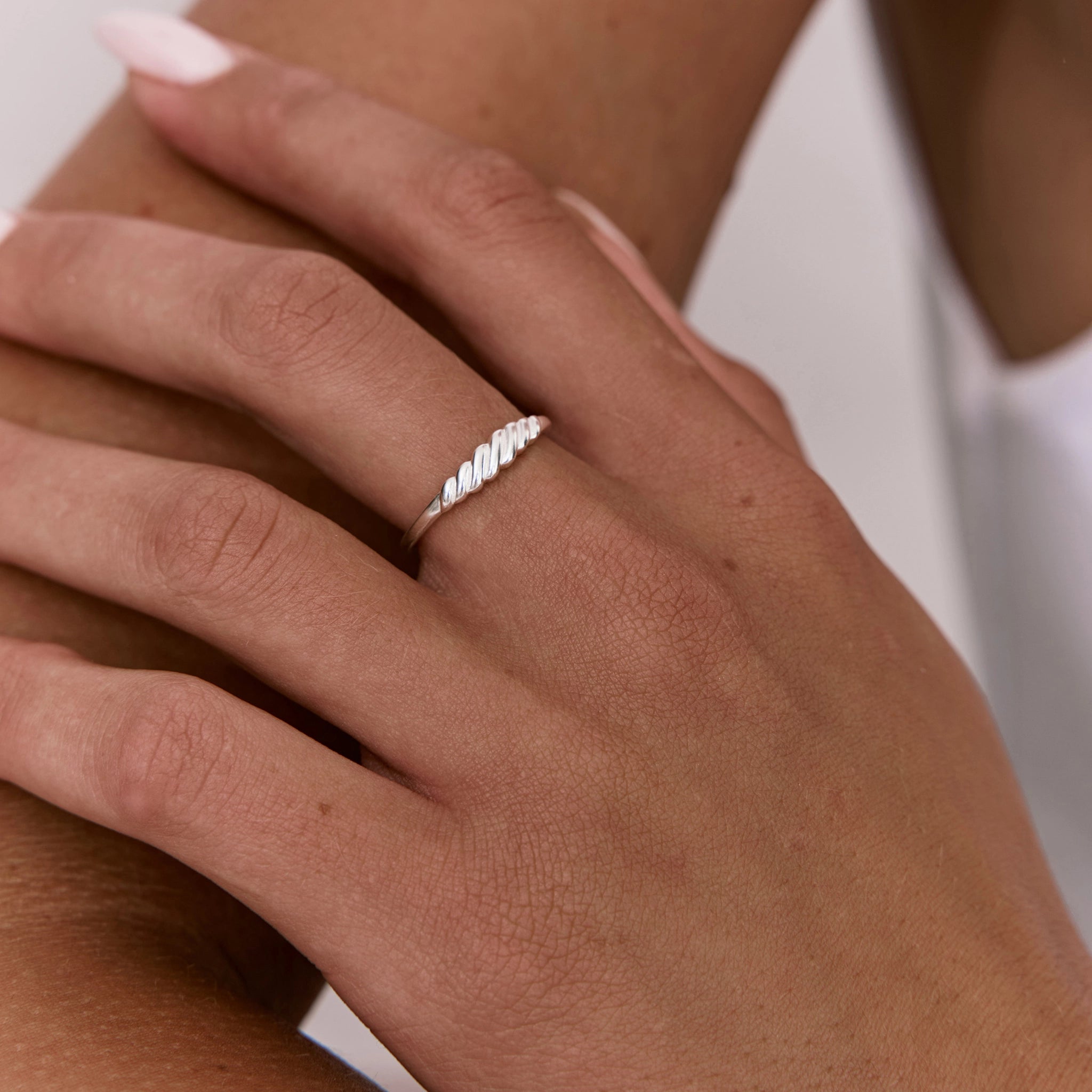 טבעת טוויסט כסף 925