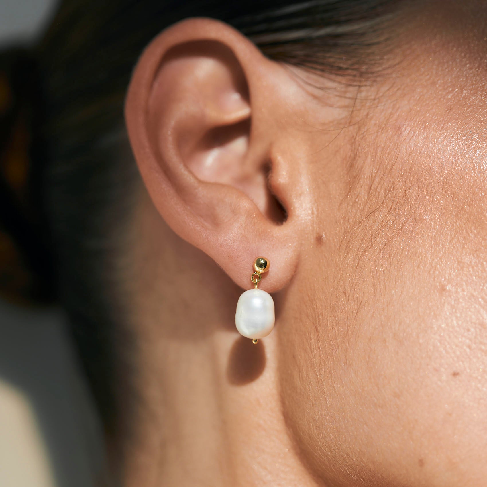 עגילי אלכסה ציפוי זהב