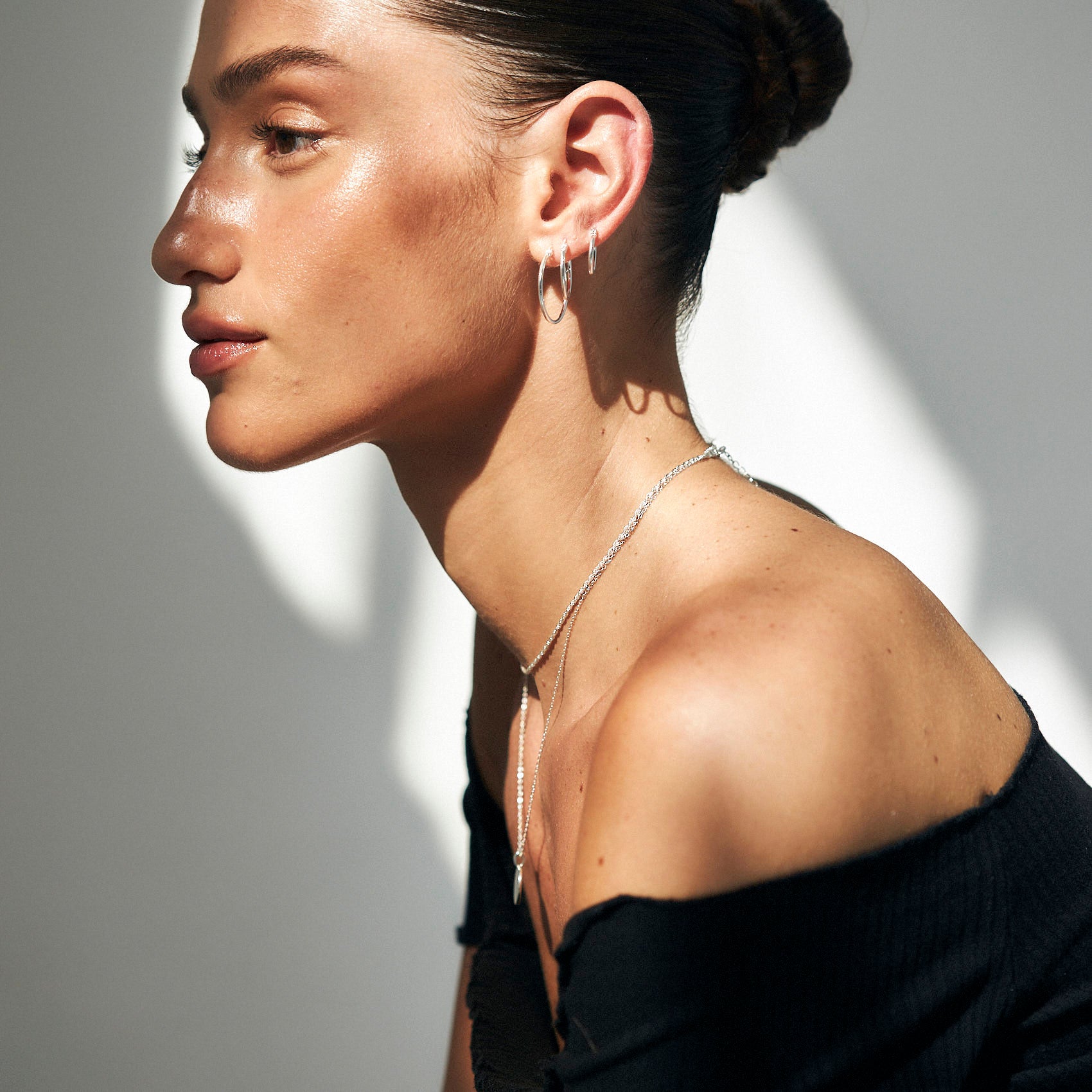 עגילי חישוק רומי (M) כסף 925