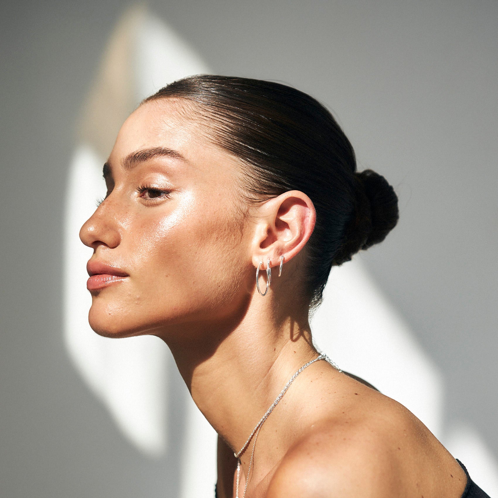 עגילי חישוק רומי (M) כסף 925